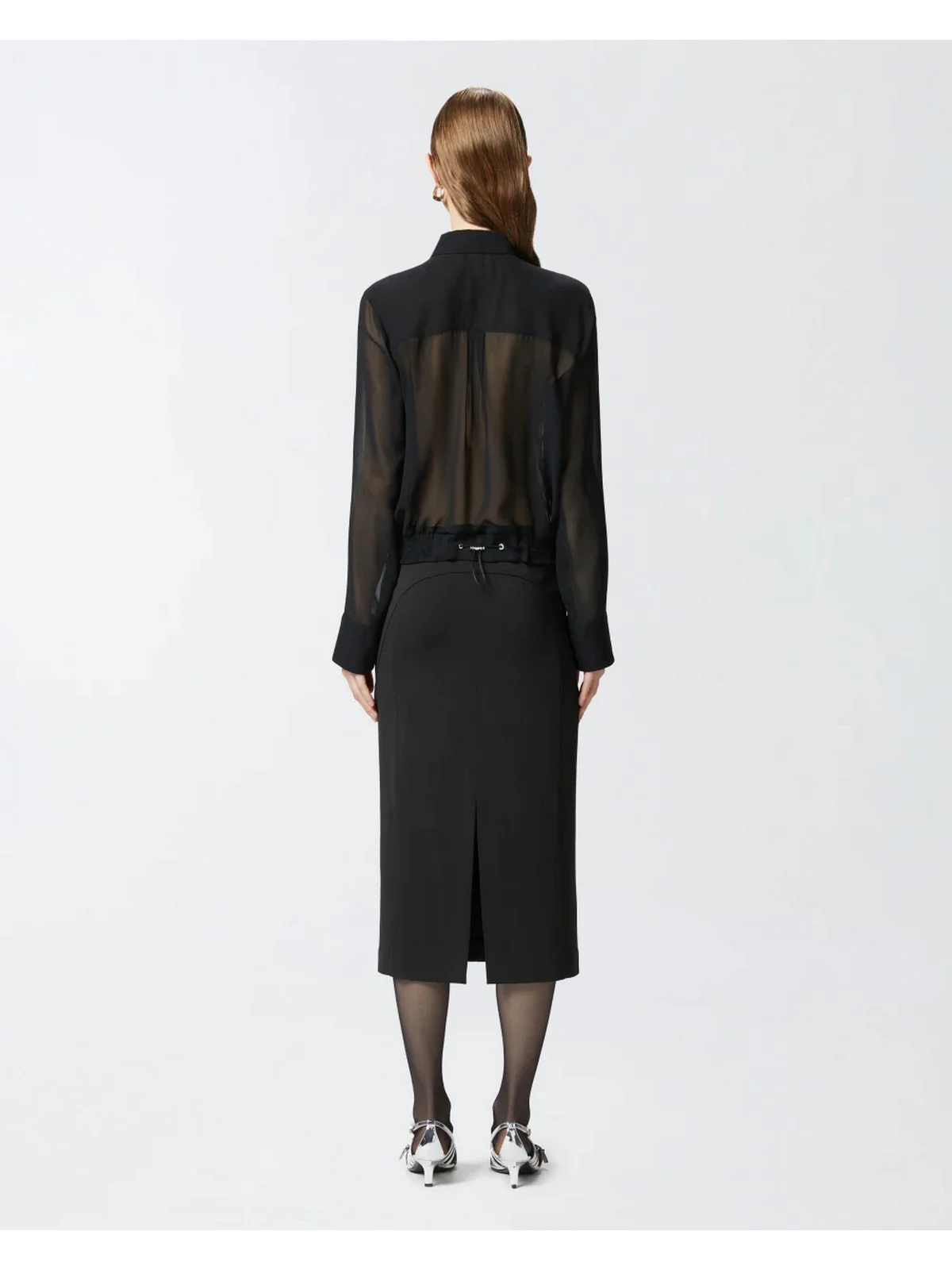 PINKO Camicia Donna CIN CIN CAMICIA GEORGETTE 104787-A21F Z99 Nero - Image 4