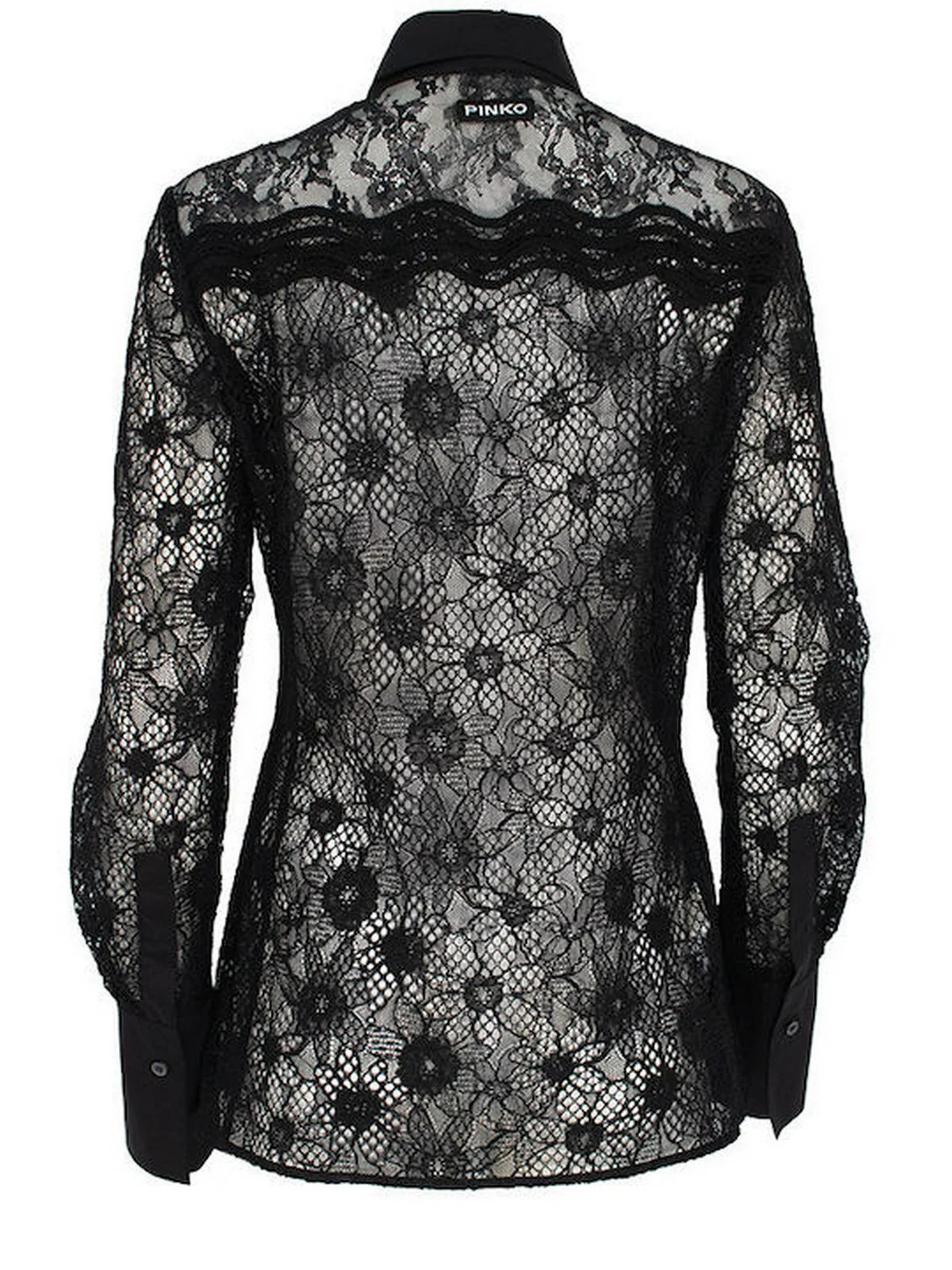 PINKO Camicia Donna COLINE CAMICIA PIZZO REBRODE 106600-A381 Z99 NERO LIMOUSINE - Image 3