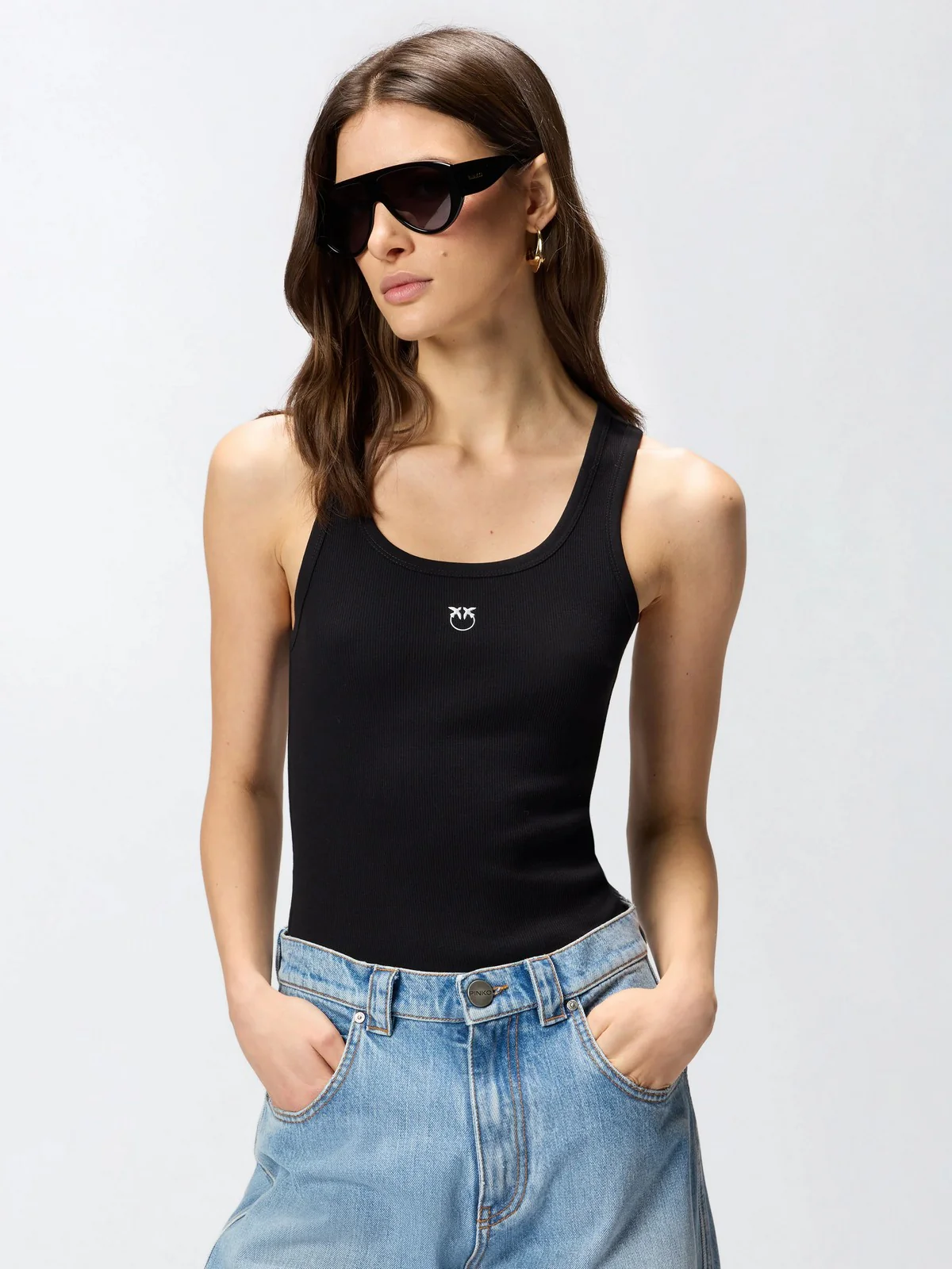 PINKO Canotta Donna CALCOLATORE CANOTTIERA 100807-A338 Z99 NERO LIMOUSINE - Image 3