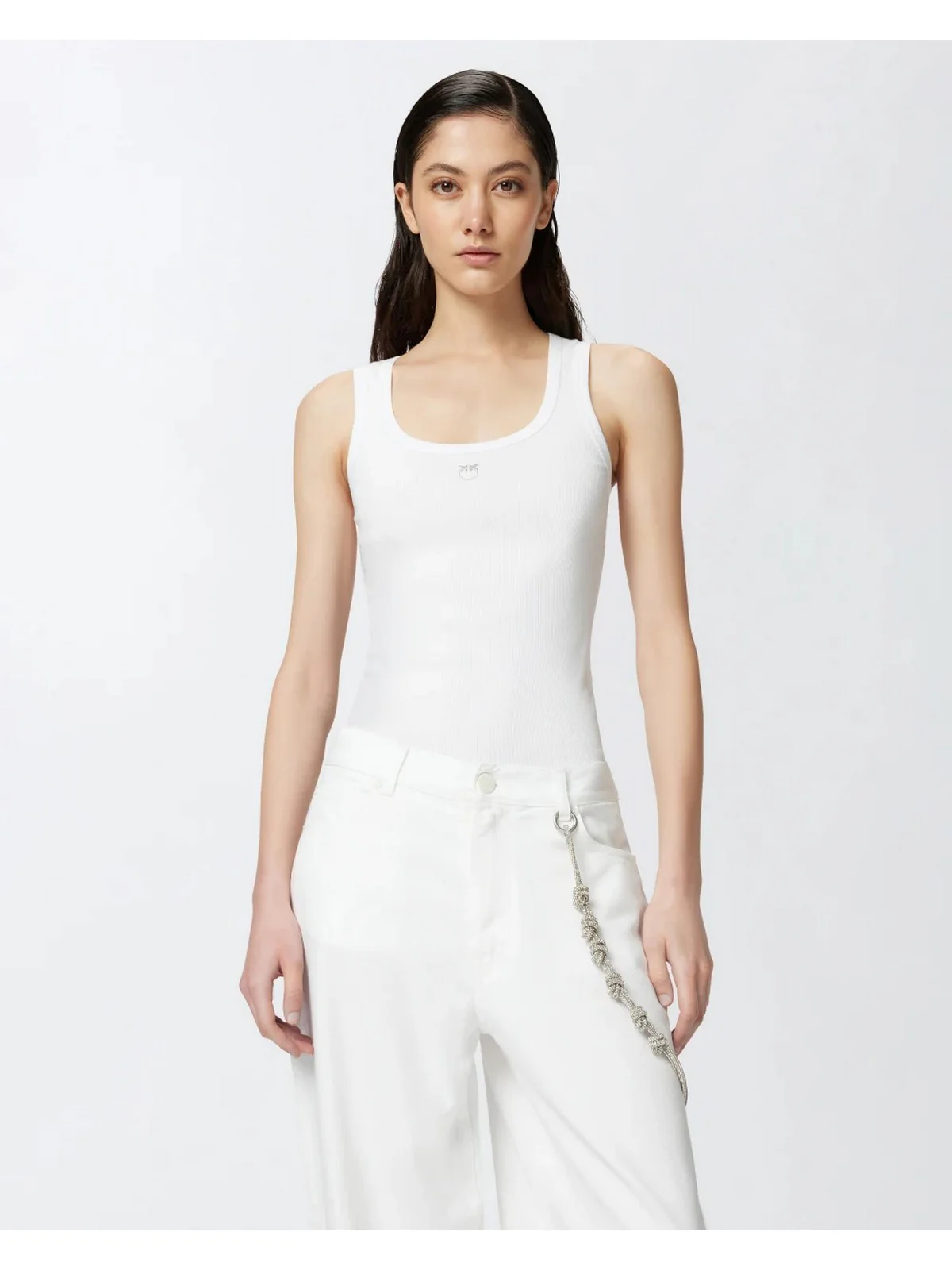 PINKO Canotta Donna CALCOLATORE CANOTTIERA COSTINA 100807-A2C1 Z04 Bianco - Image 4
