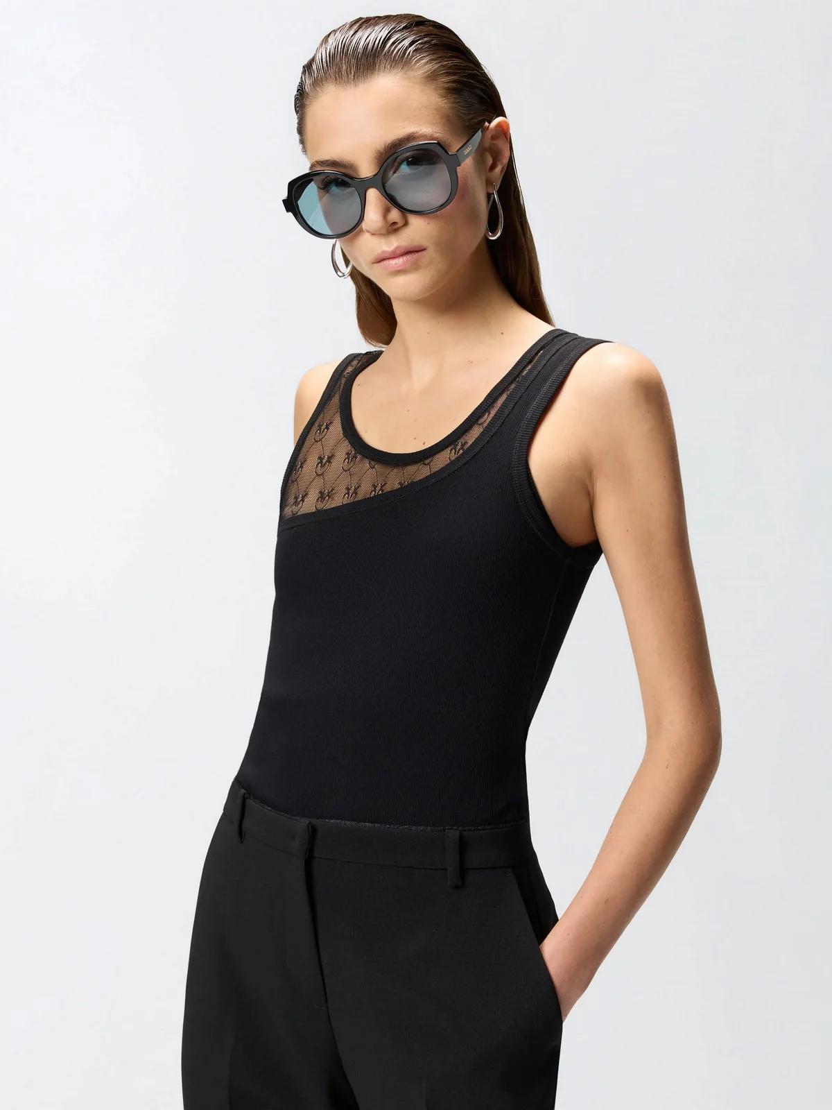 PINKO Canotta Donna CUPBOARD CANOTTA 106461-A362 Z99 NERO LIMOUSINE - Image 3
