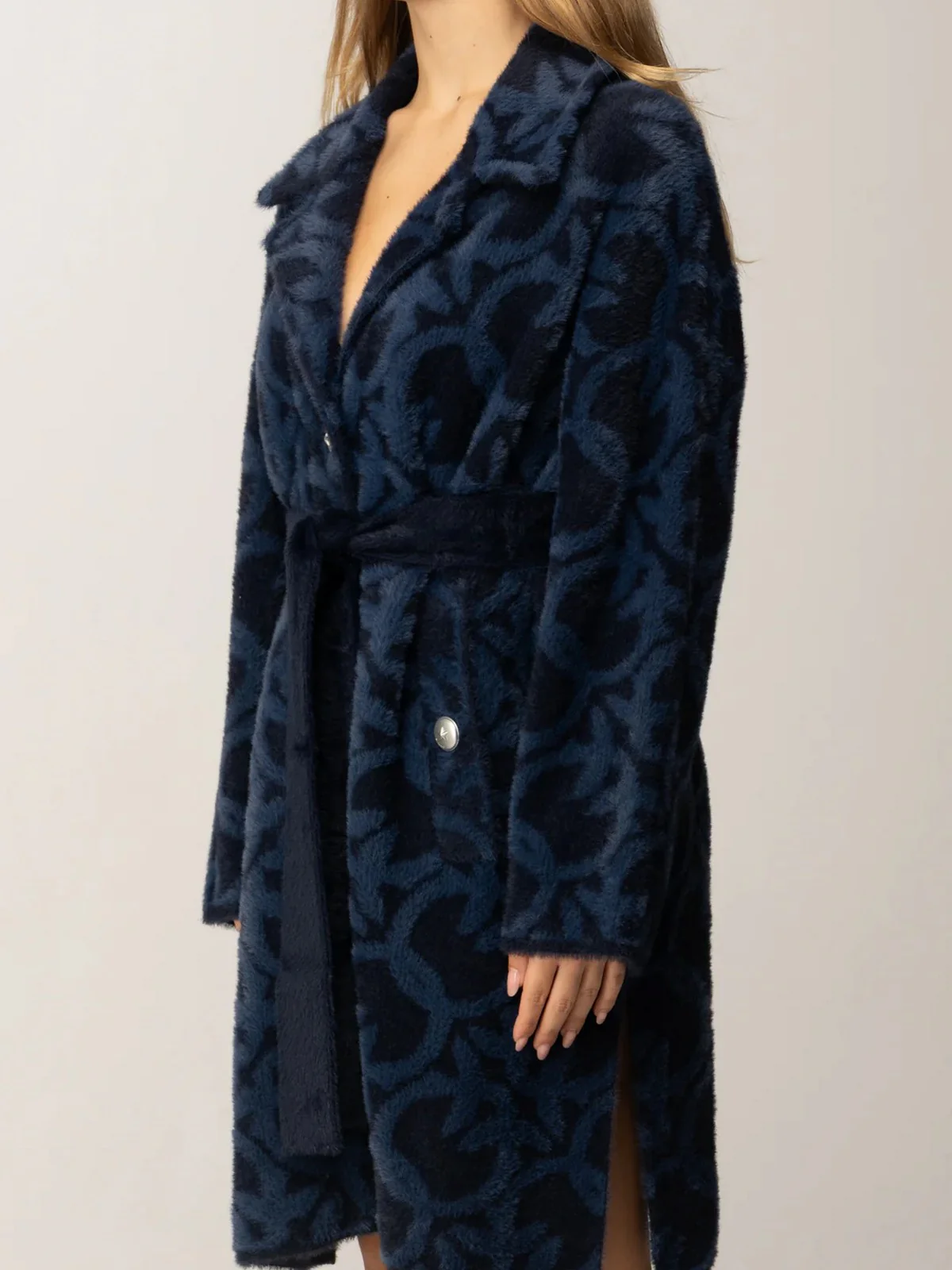 PINKO Cappotto Donna ZANTE CAPPOTTO 105415-A2WY GG1 BLU/BLU SCURO - Image 4