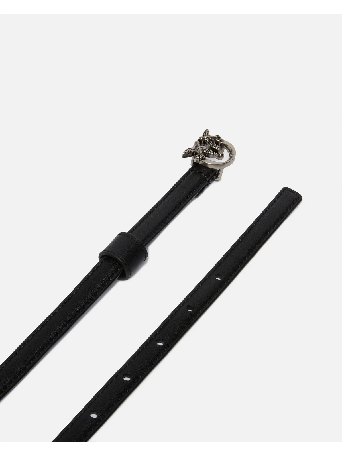 PINKO Cintura Donna LOVE BERRY H1 BELT.LOW 102148-A0F1 Z99O NERO-OLD SILVER - Image 4