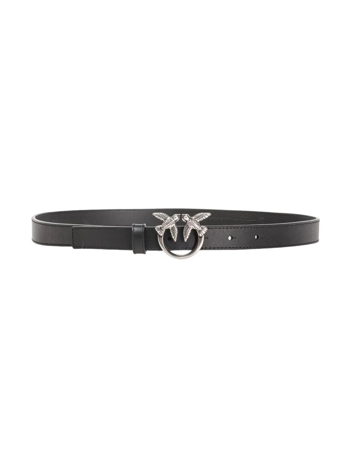 PINKO Cintura Donna Love Berry H2 Belt Vitello Set 100143-A0F1 Z99O NERO-OLD SILVER - Image 3