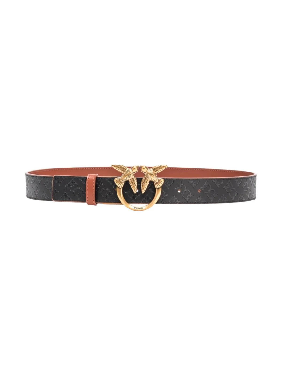 PINKO Cintura Donna Love Berry H3 Belt Vit.Seta Mo 100125-A1Z6 LZ9Q Nero - Image 2