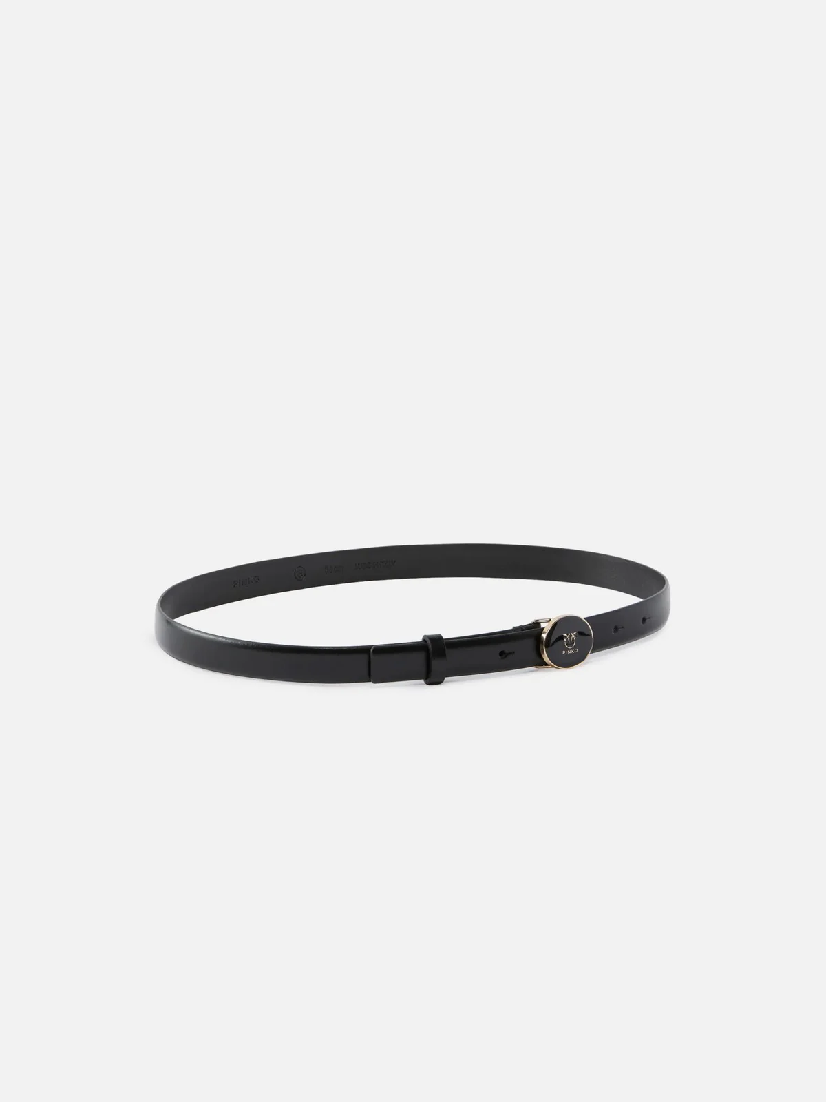 PINKO Cintura Donna ROUND ENAMEL H2 BELT.LOW VITEL 105466-A2QL Z99L NERO-LIGHT GOLD - Image 2