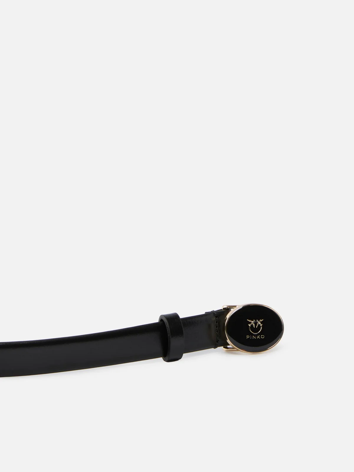 PINKO Cintura Donna ROUND ENAMEL H2 BELT.LOW VITEL 105466-A2QL Z99L NERO-LIGHT GOLD - Image 5