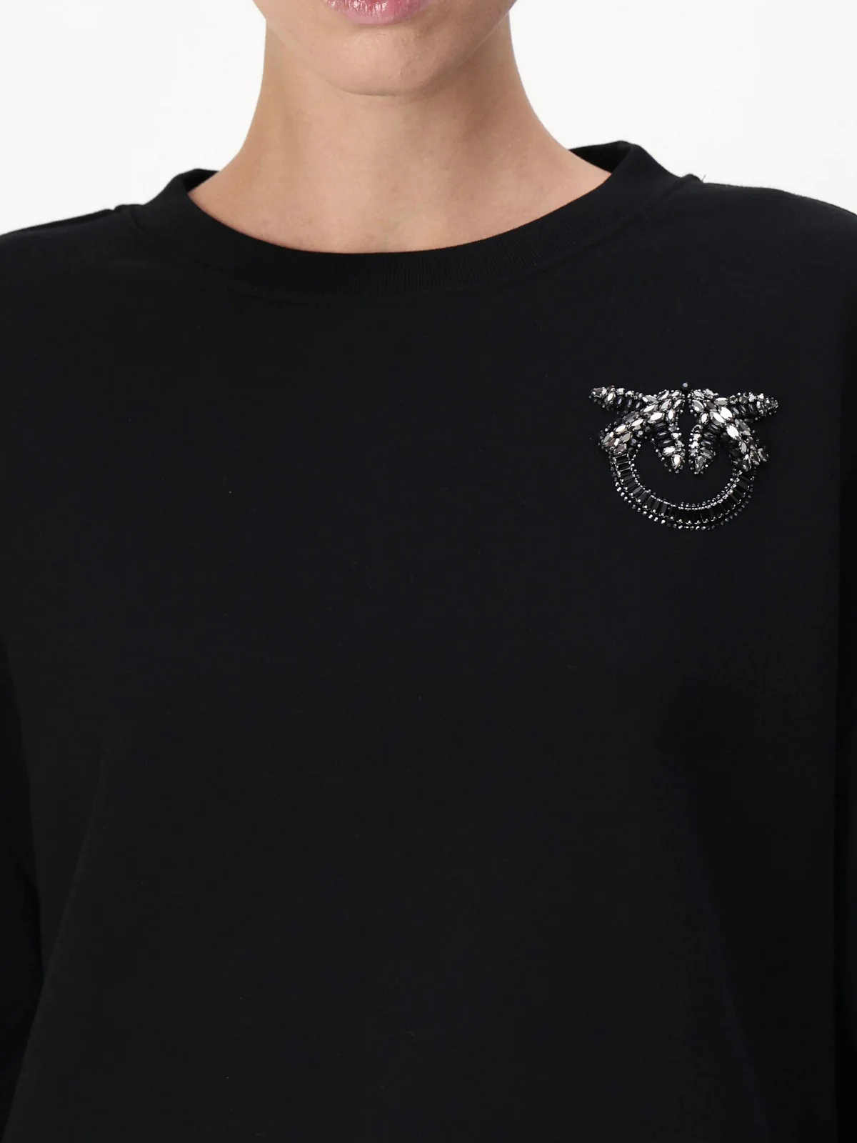 PINKO Felpa Donna Ceresole Maglia Felpa Logo Bir 102827-A24F Z99 Nero - Image 5