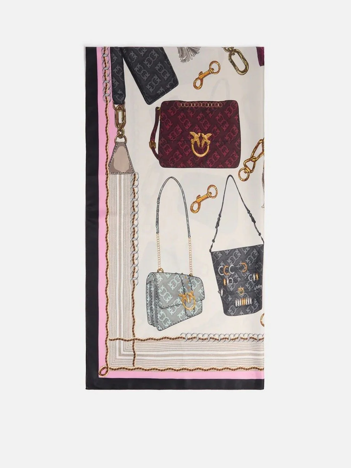 PINKO Foulard Donna LIMBO FOULARD TWILL STAMPA BOR 106656-A39L NZ5 MULTI. ROSA/NERO - Image 3