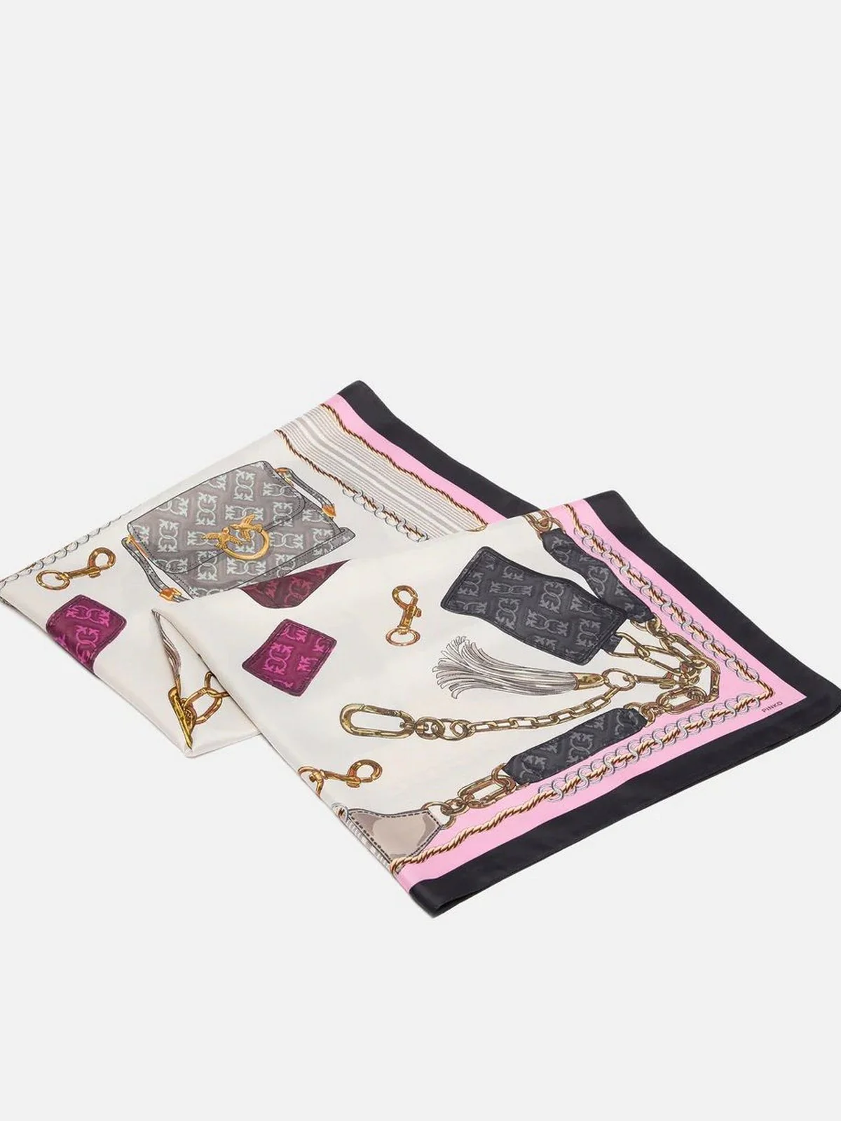 PINKO Foulard Donna LIMBO FOULARD TWILL STAMPA BOR 106656-A39L NZ5 MULTI. ROSA/NERO - Image 4