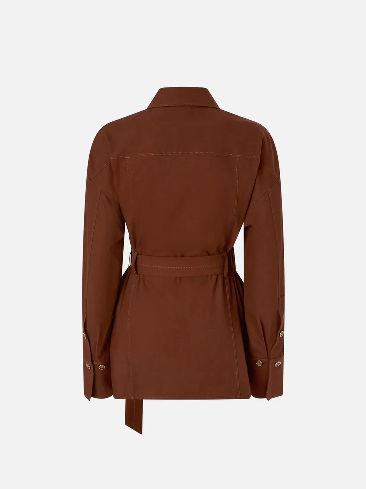 PINKO Giacca Donna CHERYL OVERSHIRT COTONE FLUIDO 106153-A2ER L78 MARRONE TERRA X PIANTE - Image 2