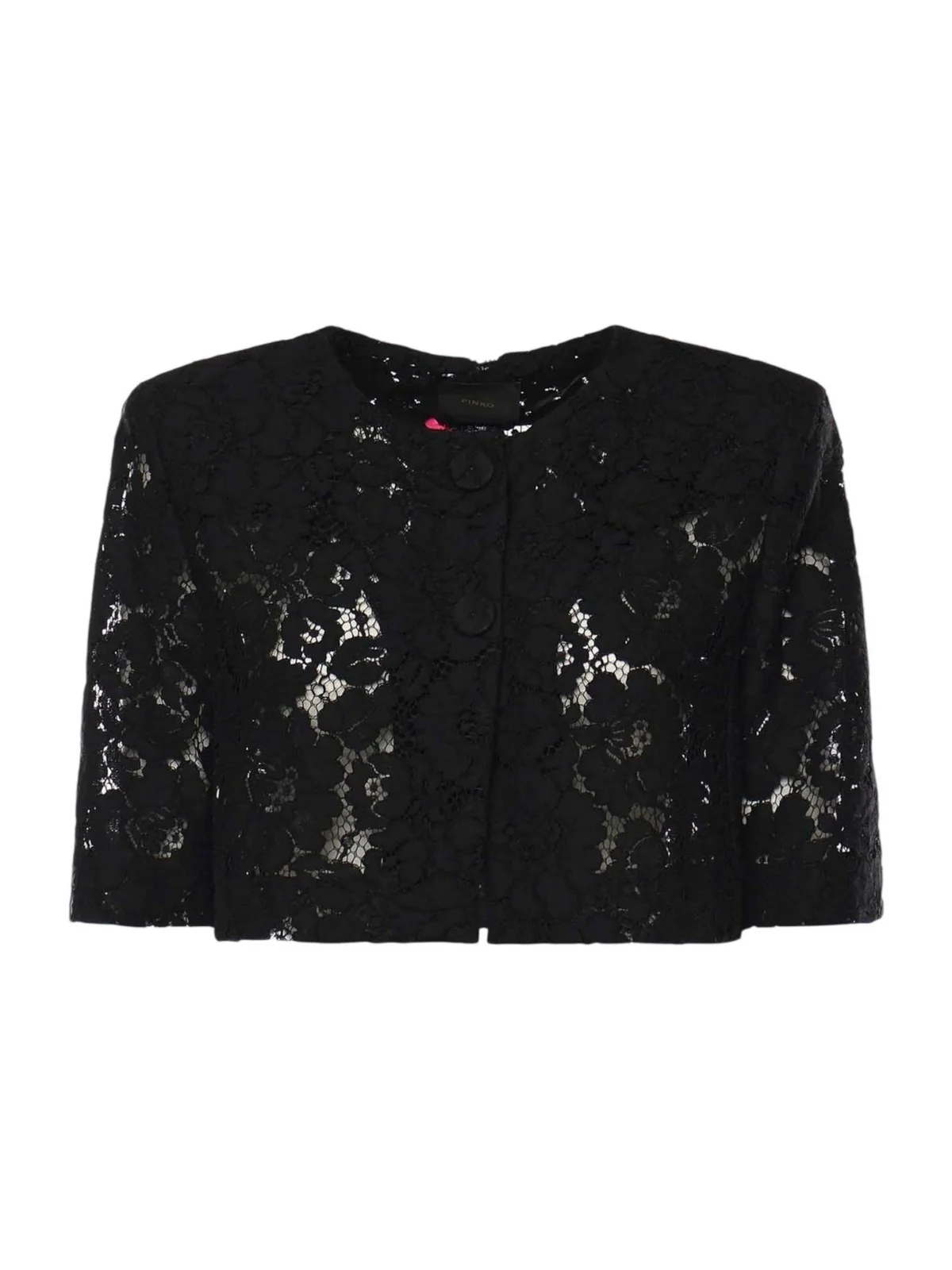 PINKO Giacca Donna PLATANO SPENCER PIZZO REBRODE 106552-A330 Z99 NERO LIMOUSINE - Image 4