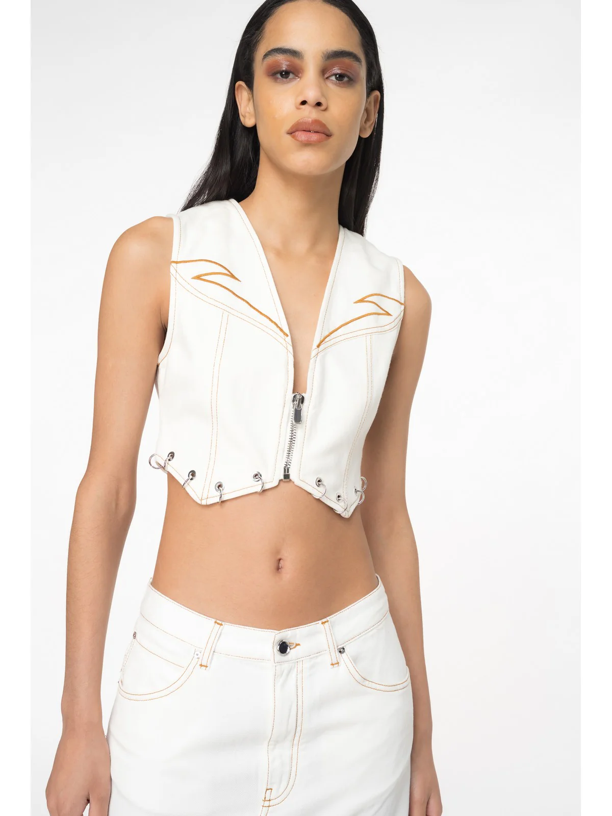 PINKO Gilet Donna Dracula 103625-A1VD Z05 Bianco - Image 2