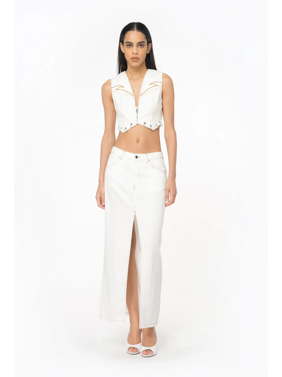 PINKO Gilet Donna Dracula 103625-A1VD Z05 Bianco - Image 3