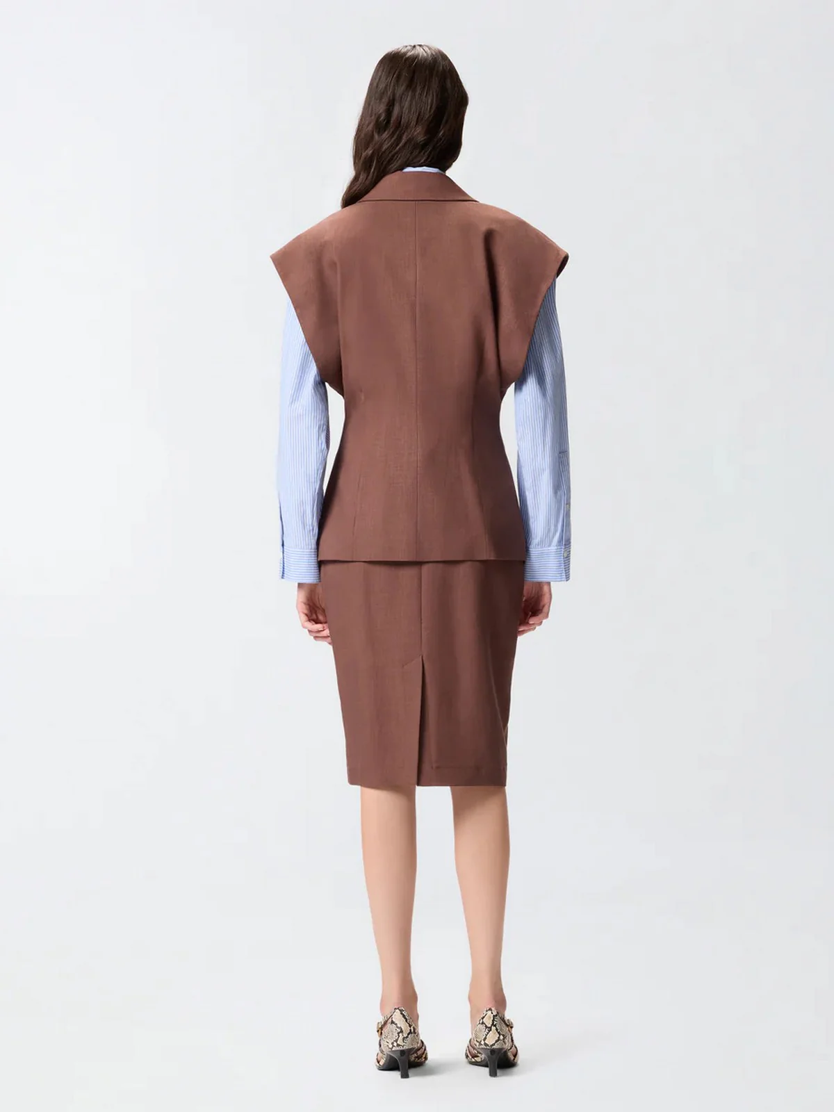 PINKO Gilet Donna FLOELLA GIACCA FRISOTTINO 106509-A2W6 L78 MARRONE TERRA X PIANTE - Image 3