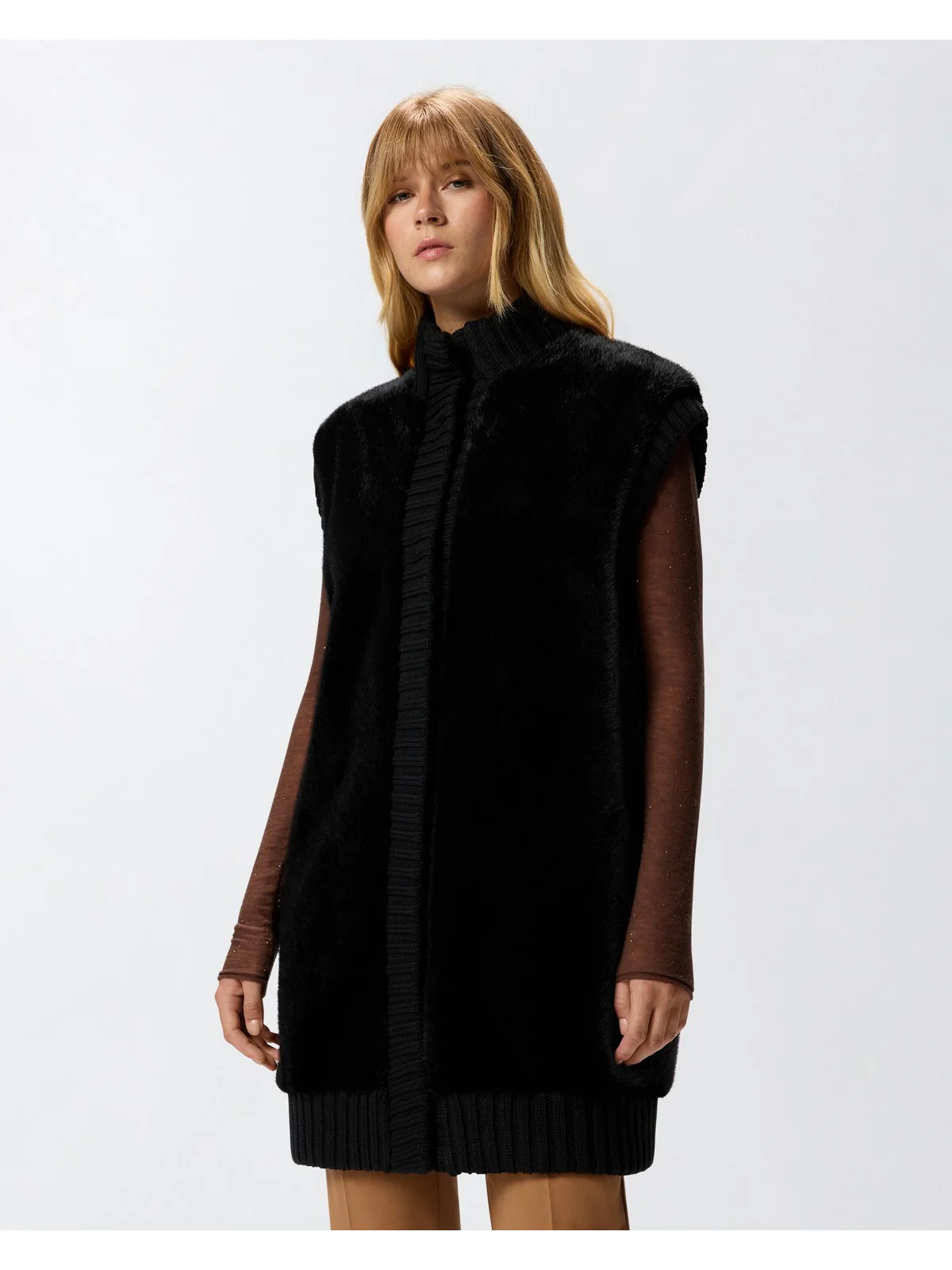PINKO Gilet Donna GENOVESE GILET 105402-A2PI Z99 NERO LIMOUSINE - Image 2