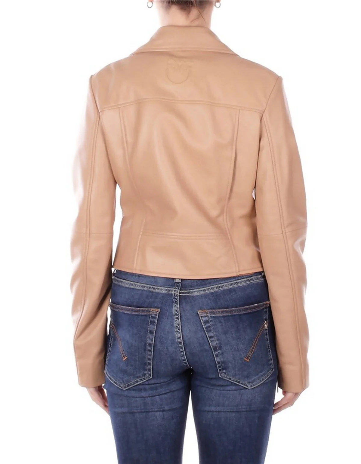 PINKO Giubbino Donna NEW SENSIBILE CHIODO NAPPA 106247-A32I D41 BEIGE CHANTILLY - Image 3