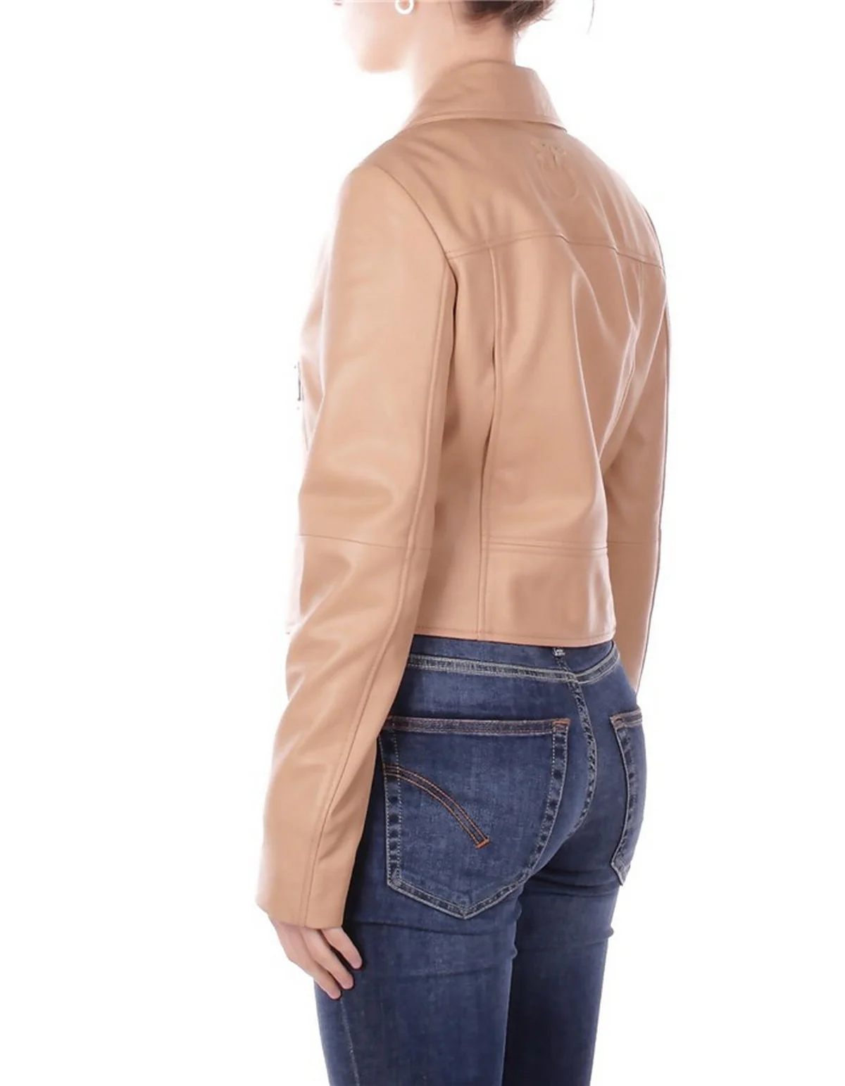 PINKO Giubbino Donna NEW SENSIBILE CHIODO NAPPA 106247-A32I D41 BEIGE CHANTILLY - Image 5