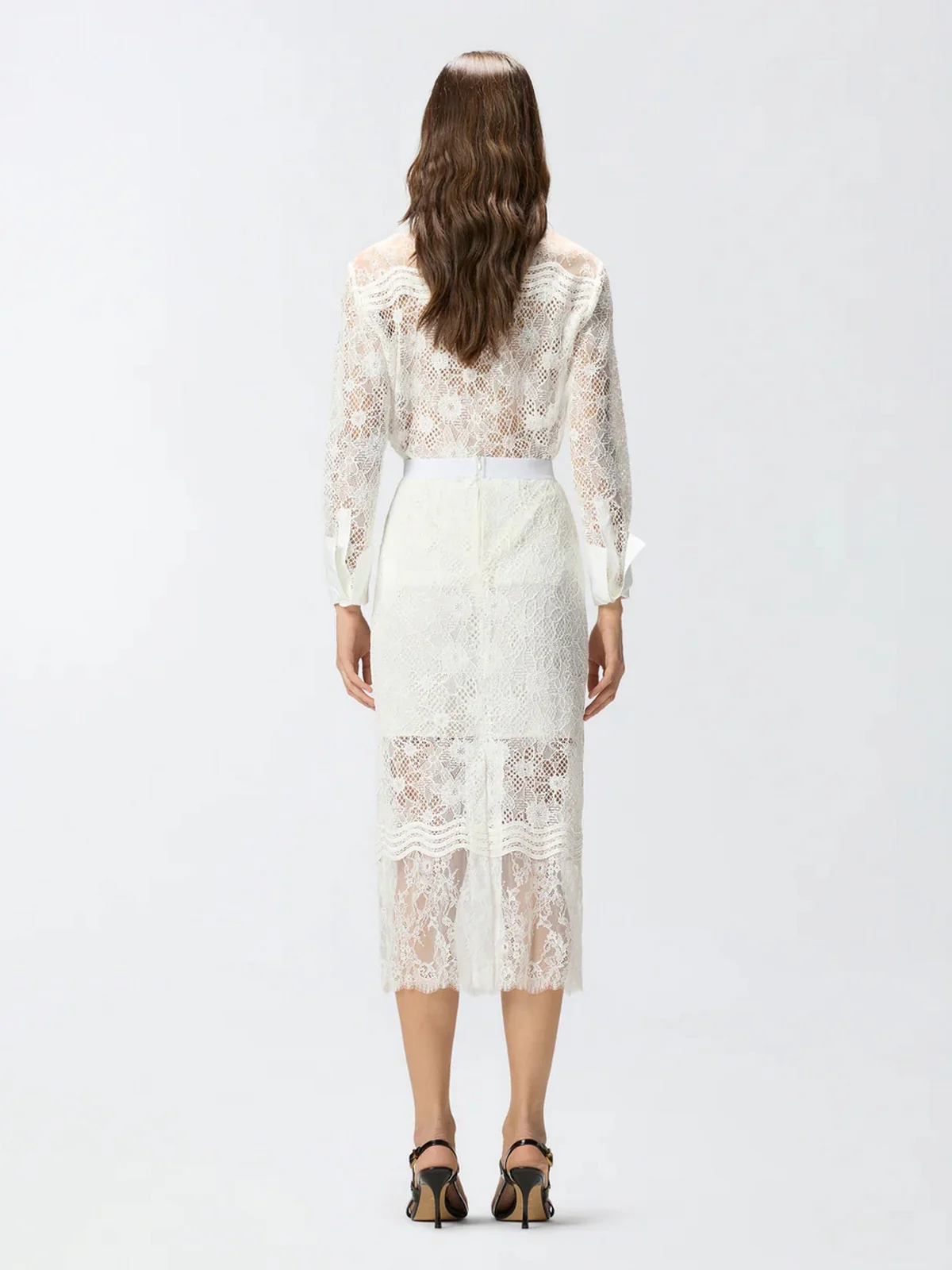 PINKO Gonna Donna HARMONIE GONNA PIZZO REBRODE 106664-A381 Z05 BIANCO-BIANCANEVE - Image 6