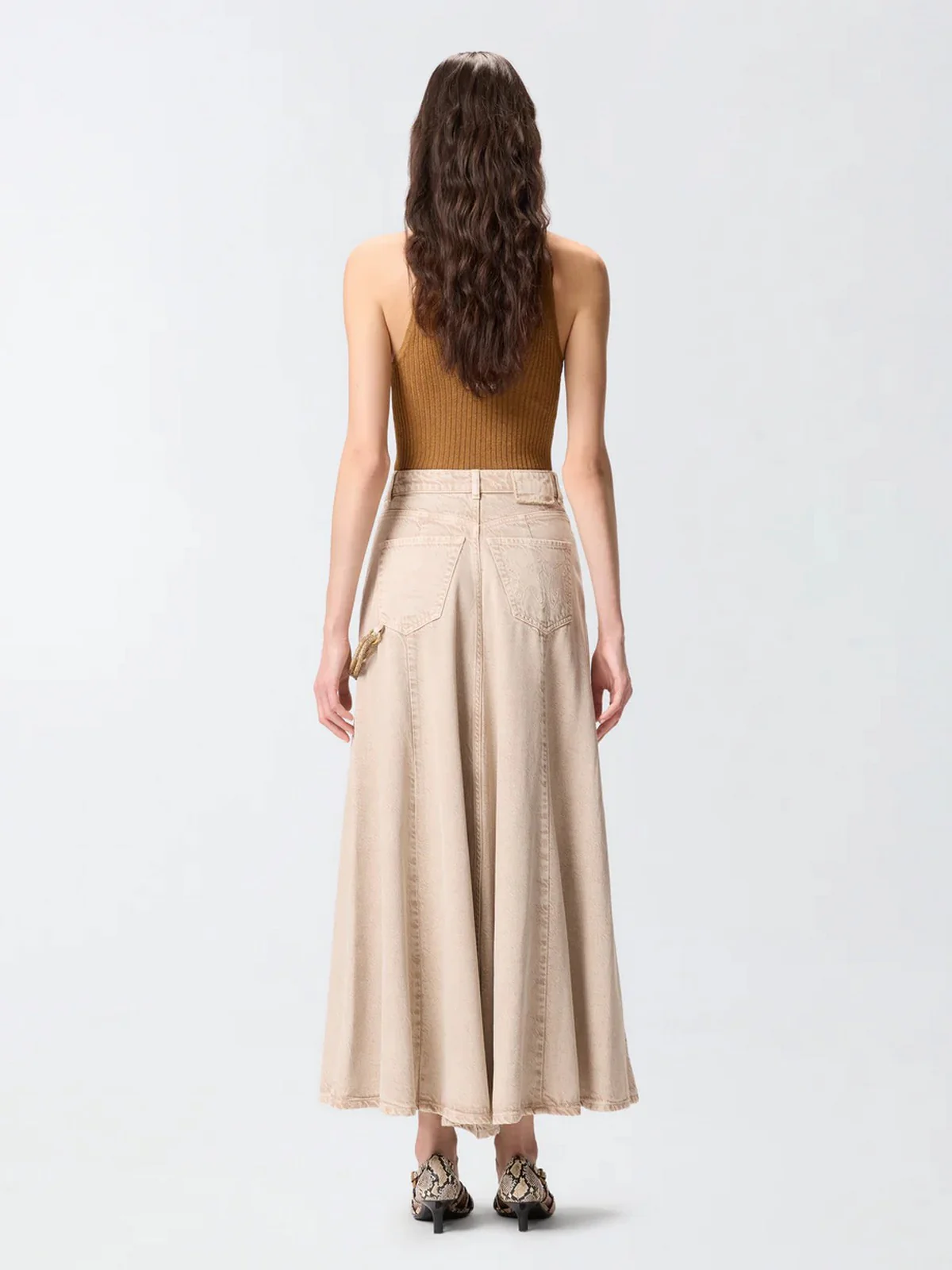 PINKO Gonna Donna HURGHADA GONNA 104647-A33R C88 BEIGE-MACROCISTIDE - Image 3