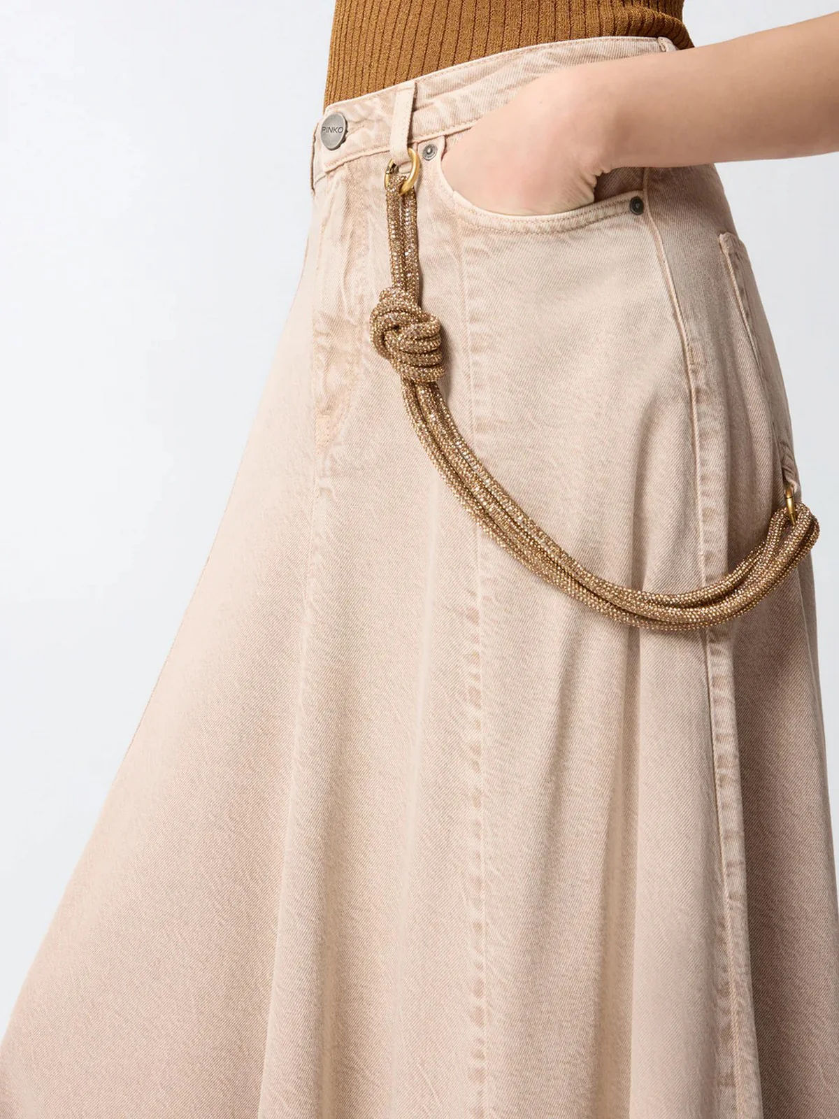 PINKO Gonna Donna HURGHADA GONNA 104647-A33R C88 BEIGE-MACROCISTIDE - Image 4
