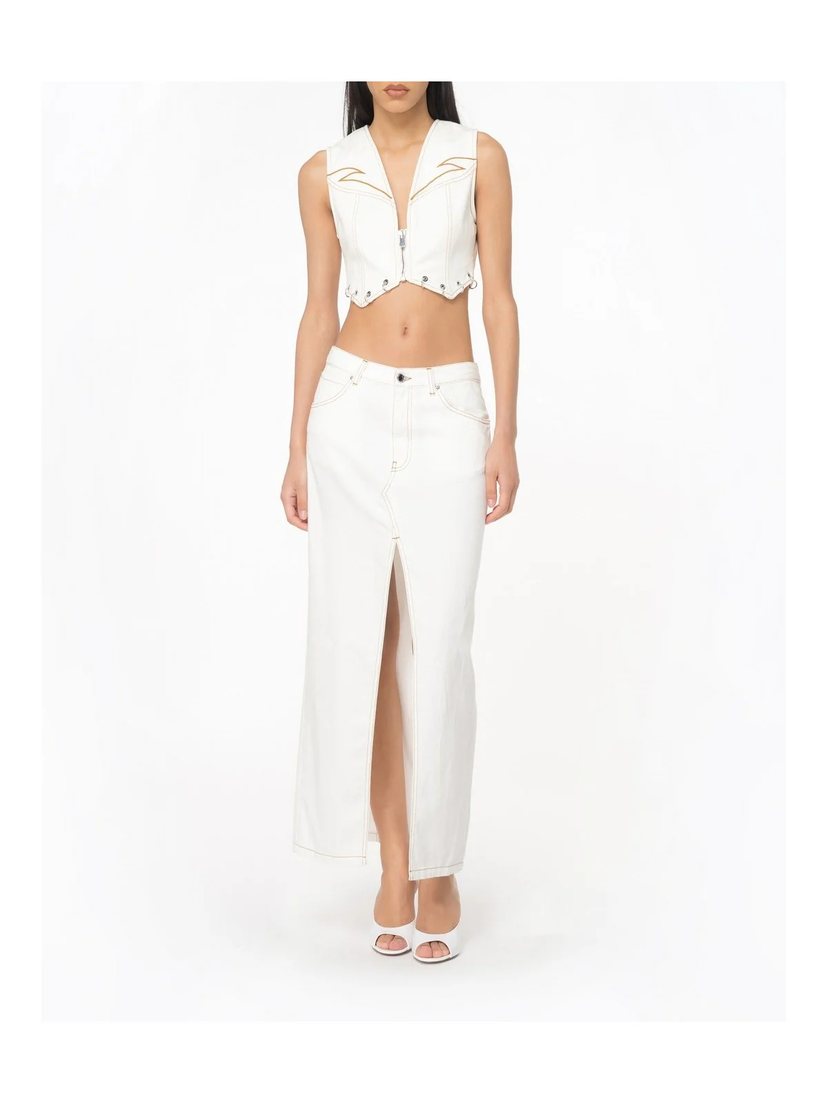 PINKO Gonna Donna Riders 103628-A1VD Z05 Bianco - Image 3