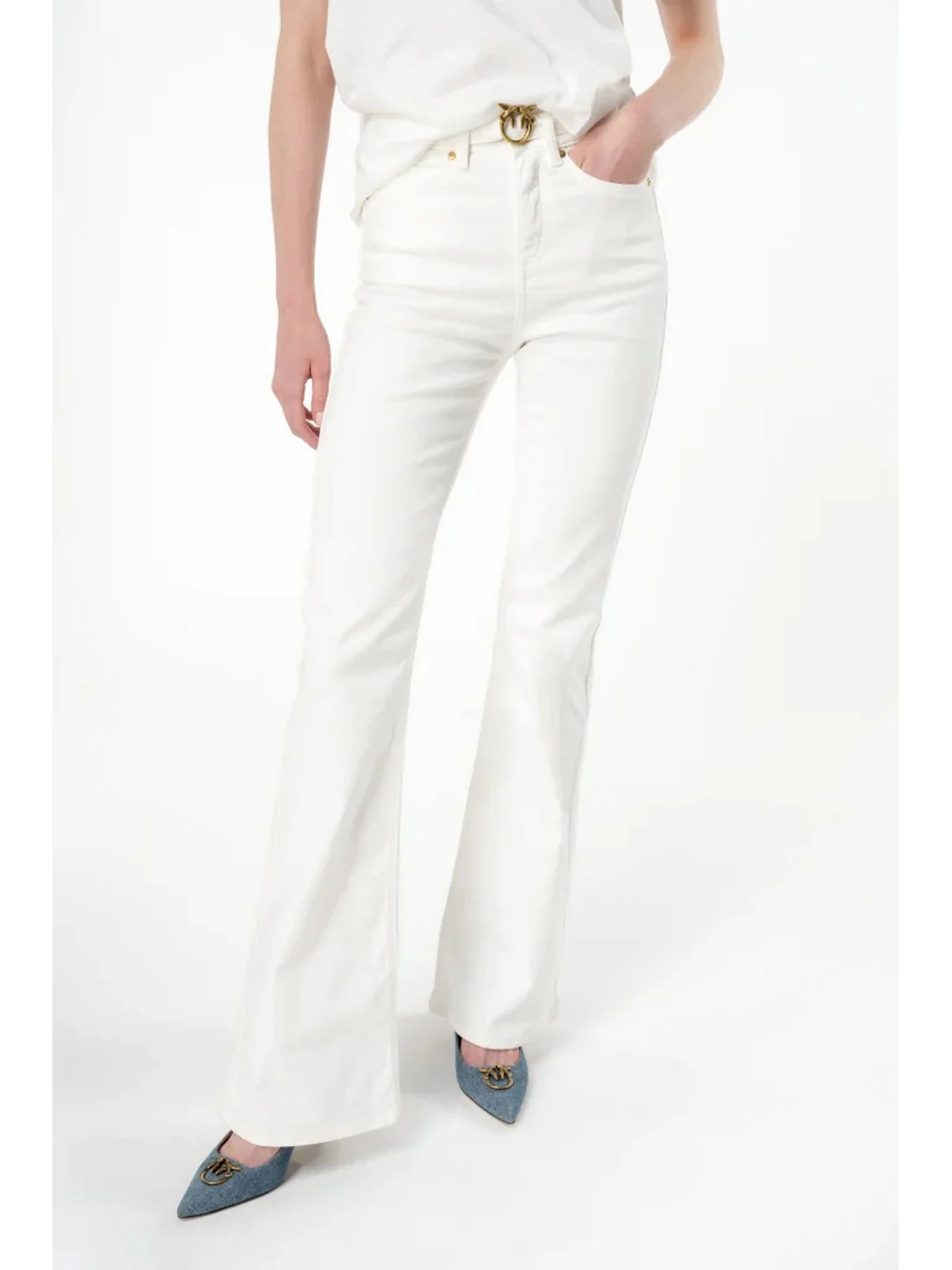 PINKO Jeans Donna  100166-A1JM Z14 Bianco - Image 3
