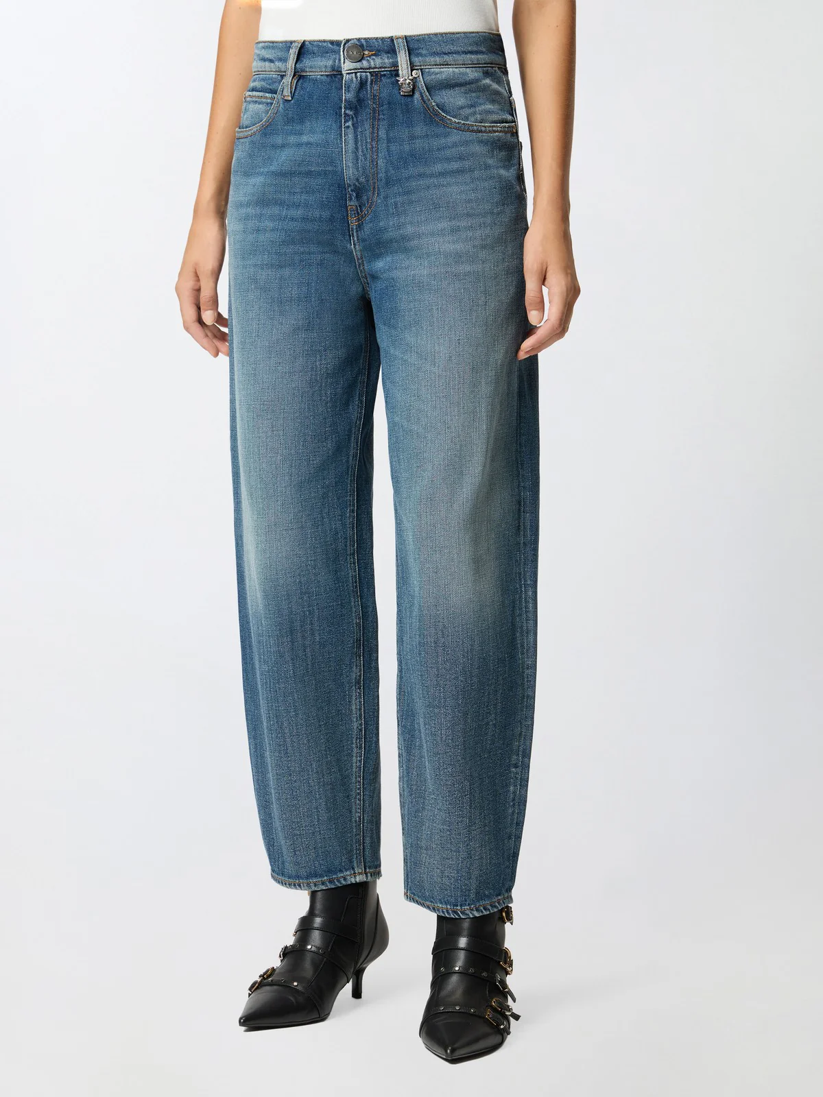 PINKO Jeans Donna ESTELLE EGG 103857-A2RQ PJC LAVAGGIO MEDIO SCURO - Image 3