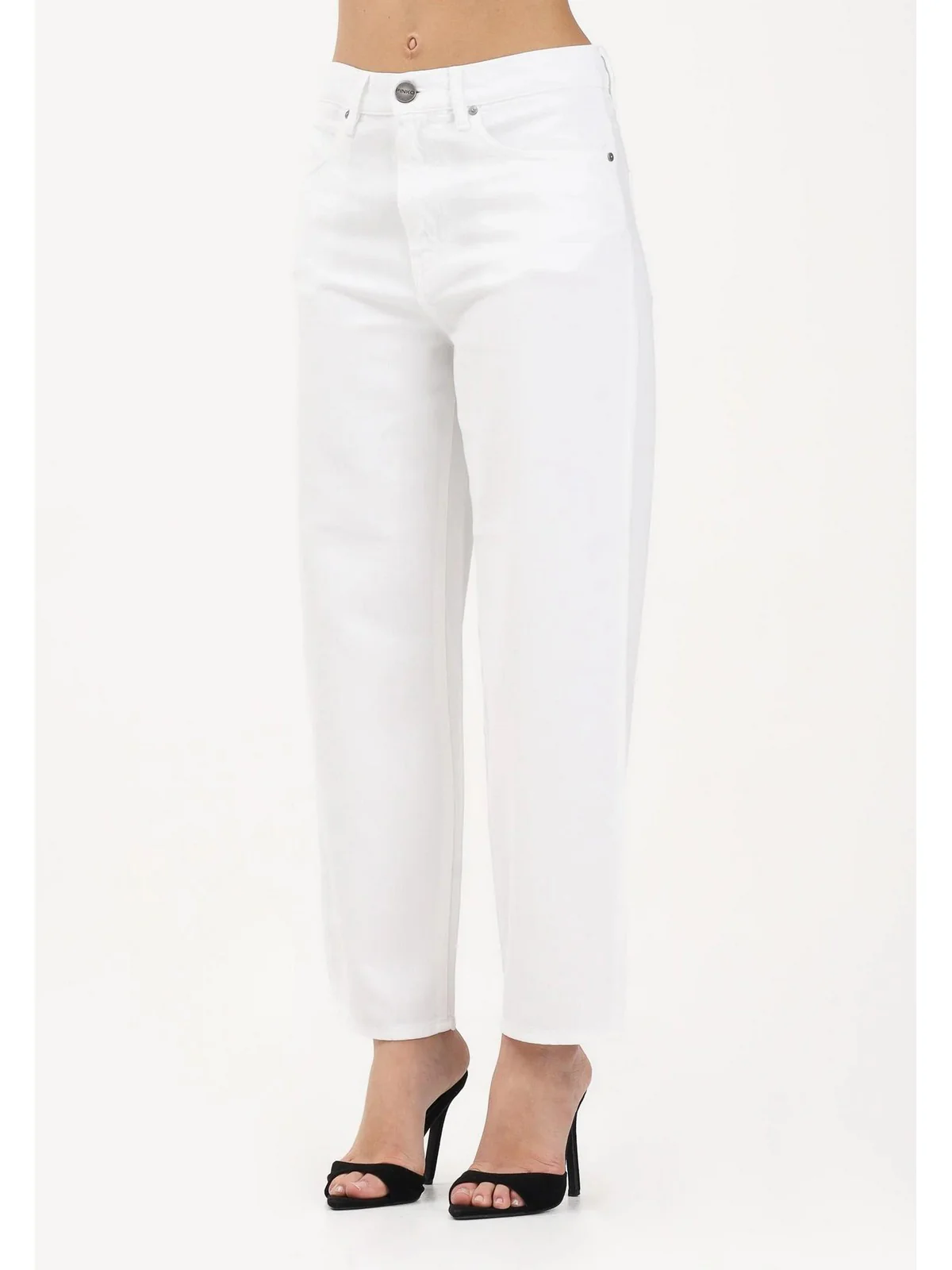 PINKO Jeans Donna ESTELLE EGG BULL SLEGATO 103857-A3E1 Z04 BIANCO BRILL. - Image 2