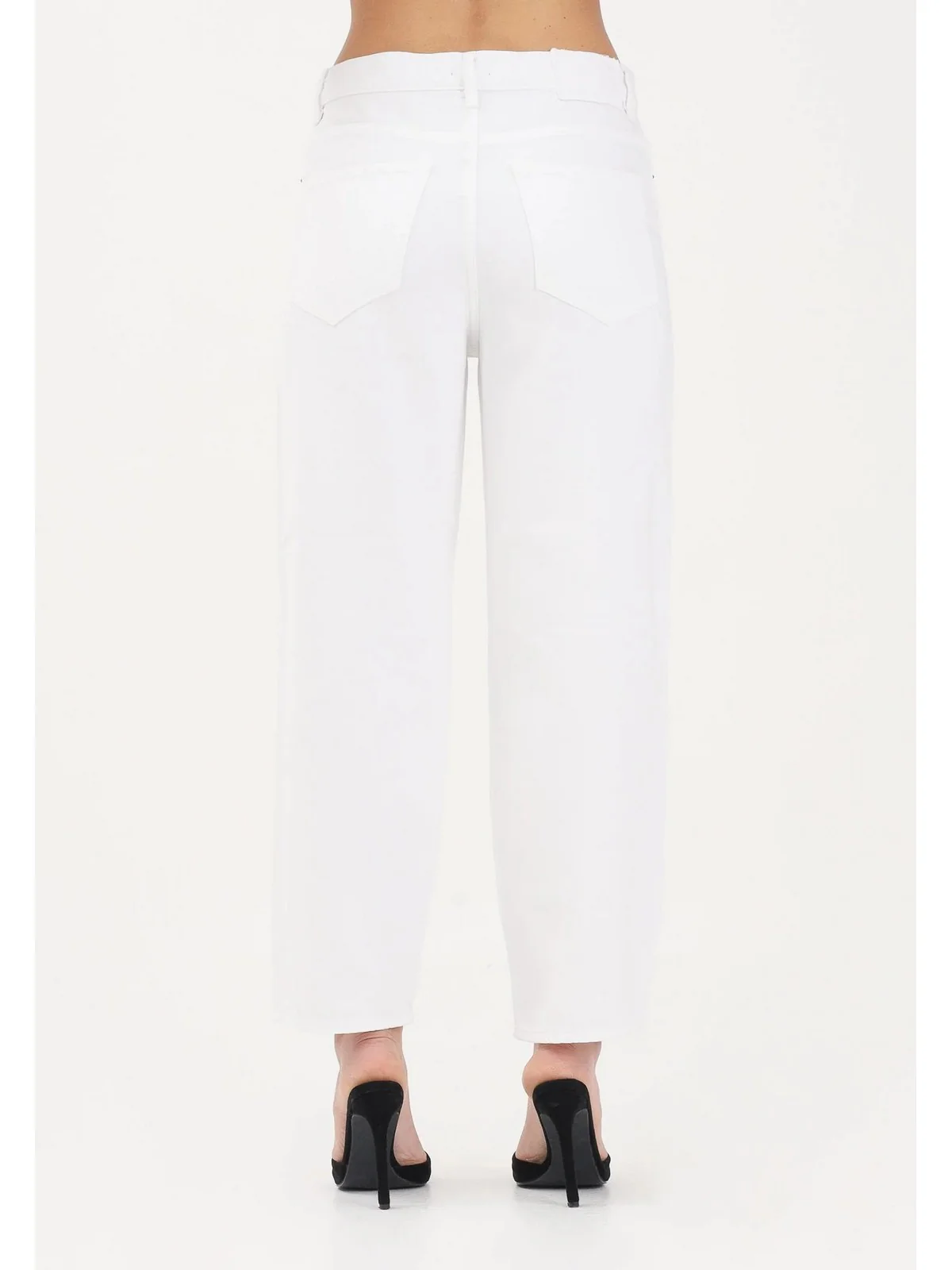 PINKO Jeans Donna ESTELLE EGG BULL SLEGATO 103857-A3E1 Z04 BIANCO BRILL. - Image 4