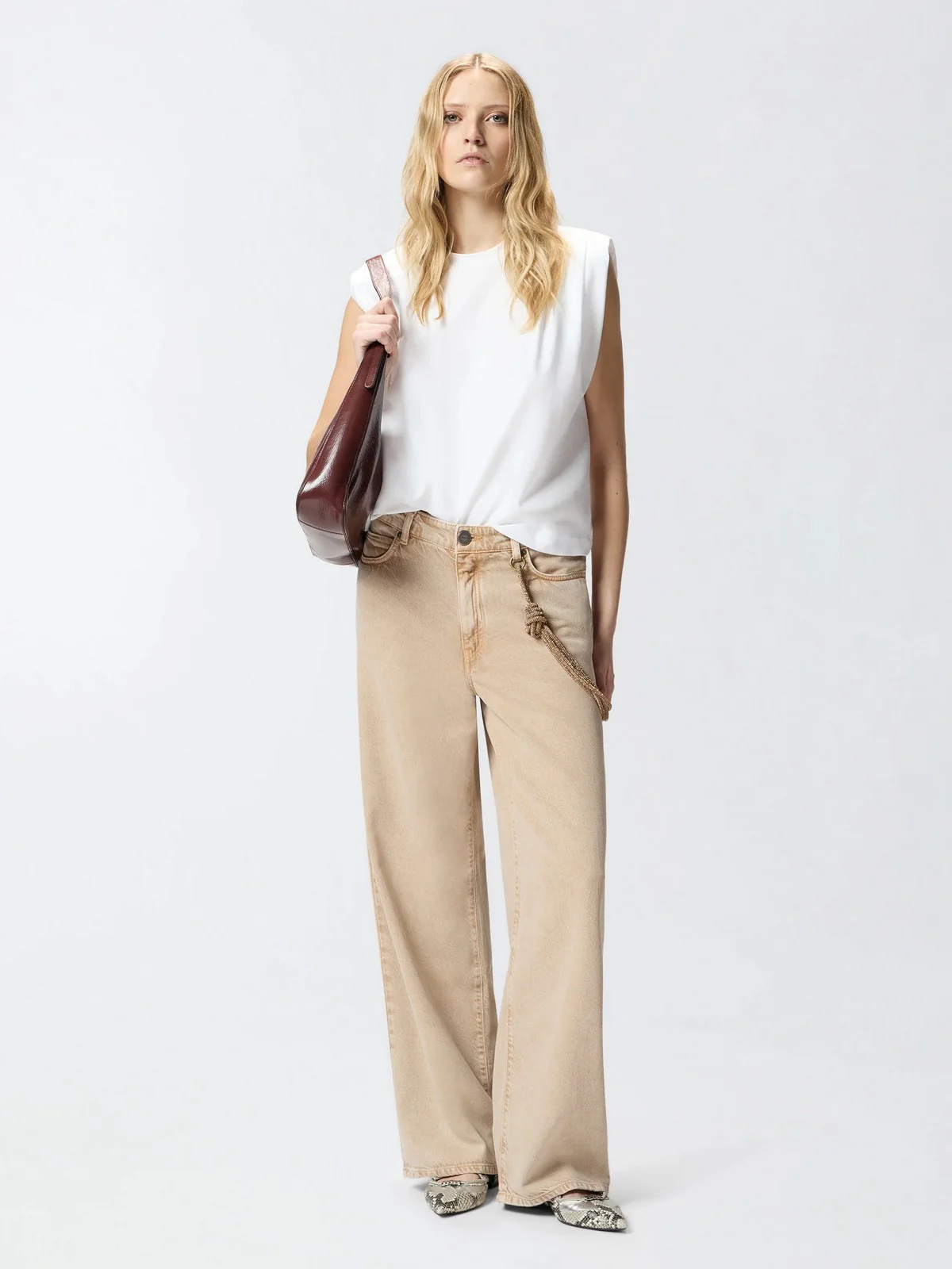 PINKO Jeans Donna LAURYN LOOSE BULL 104601-A33R C88 BEIGE-MACROCISTIDE - Image 2