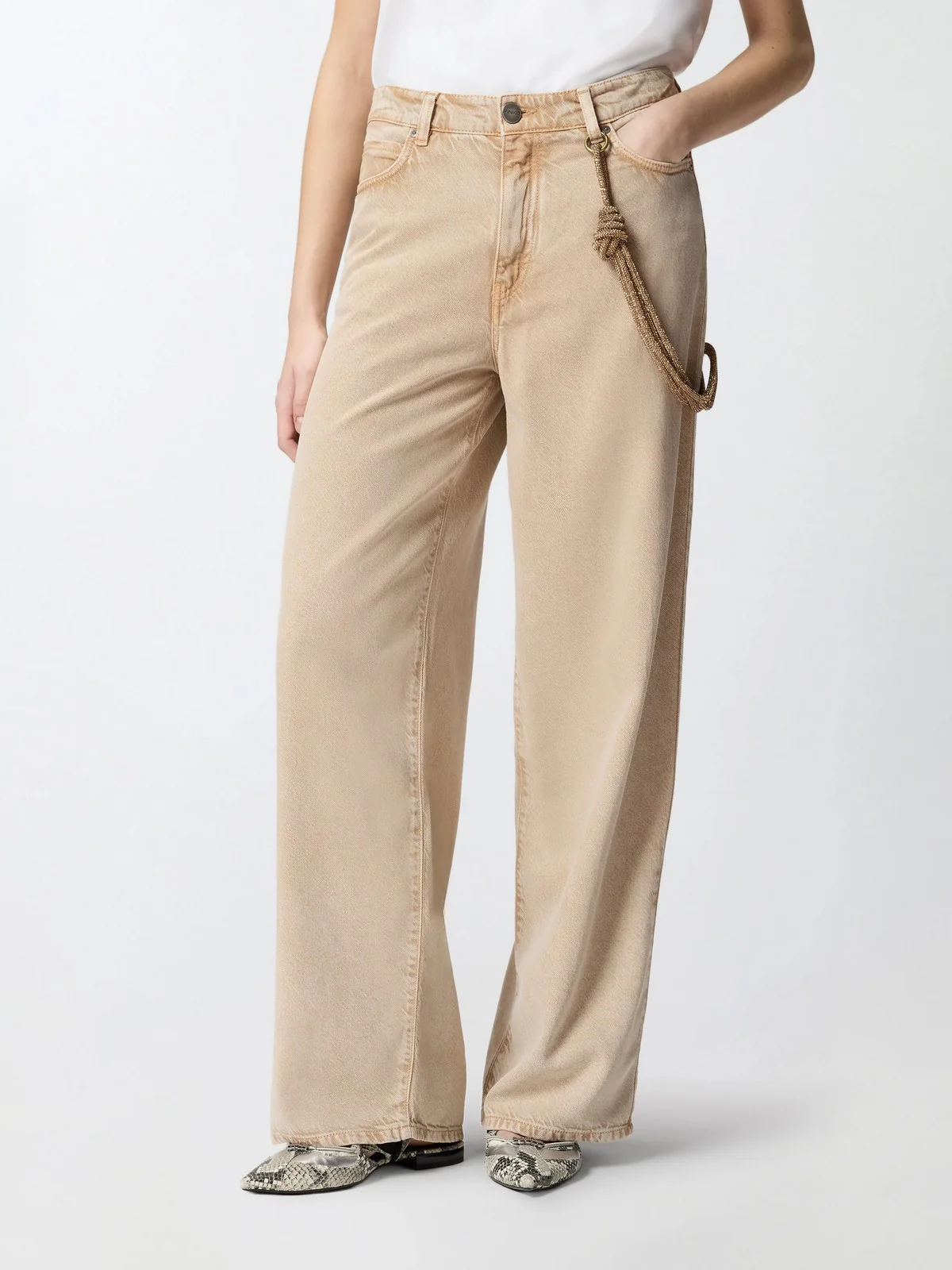 PINKO Jeans Donna LAURYN LOOSE BULL 104601-A33R C88 BEIGE-MACROCISTIDE - Image 3