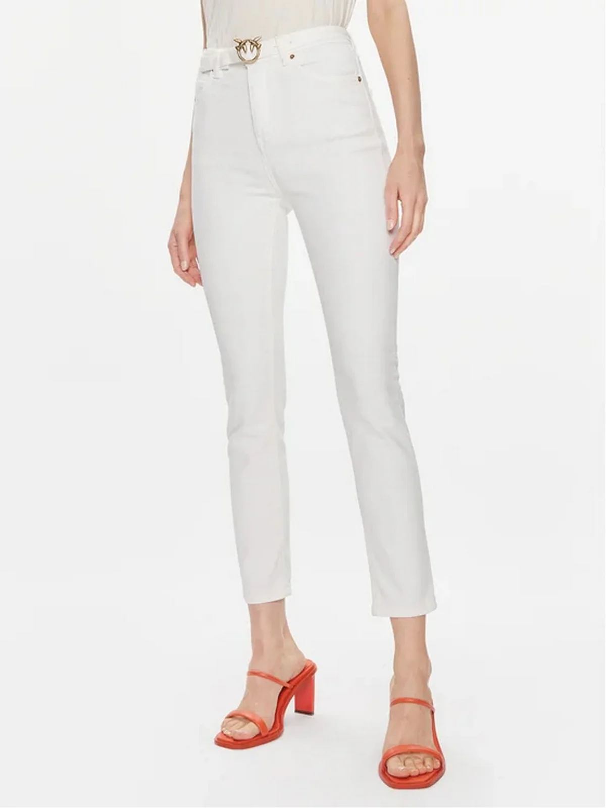 PINKO Jeans Donna Susan 100161-A1JM Z14 Bianco - Image 2