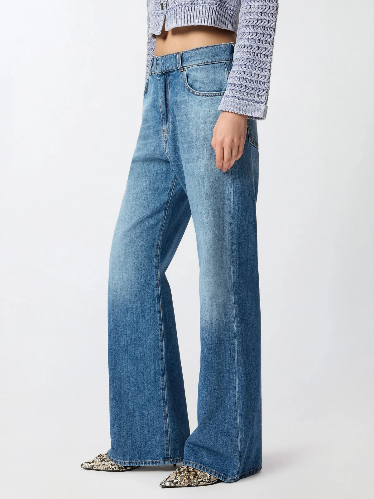 PINKO Jeans Donna WANDA WIDE LEG 101733-A323 PJO LAVAGGIO MEDIO CHIARO - Image 3