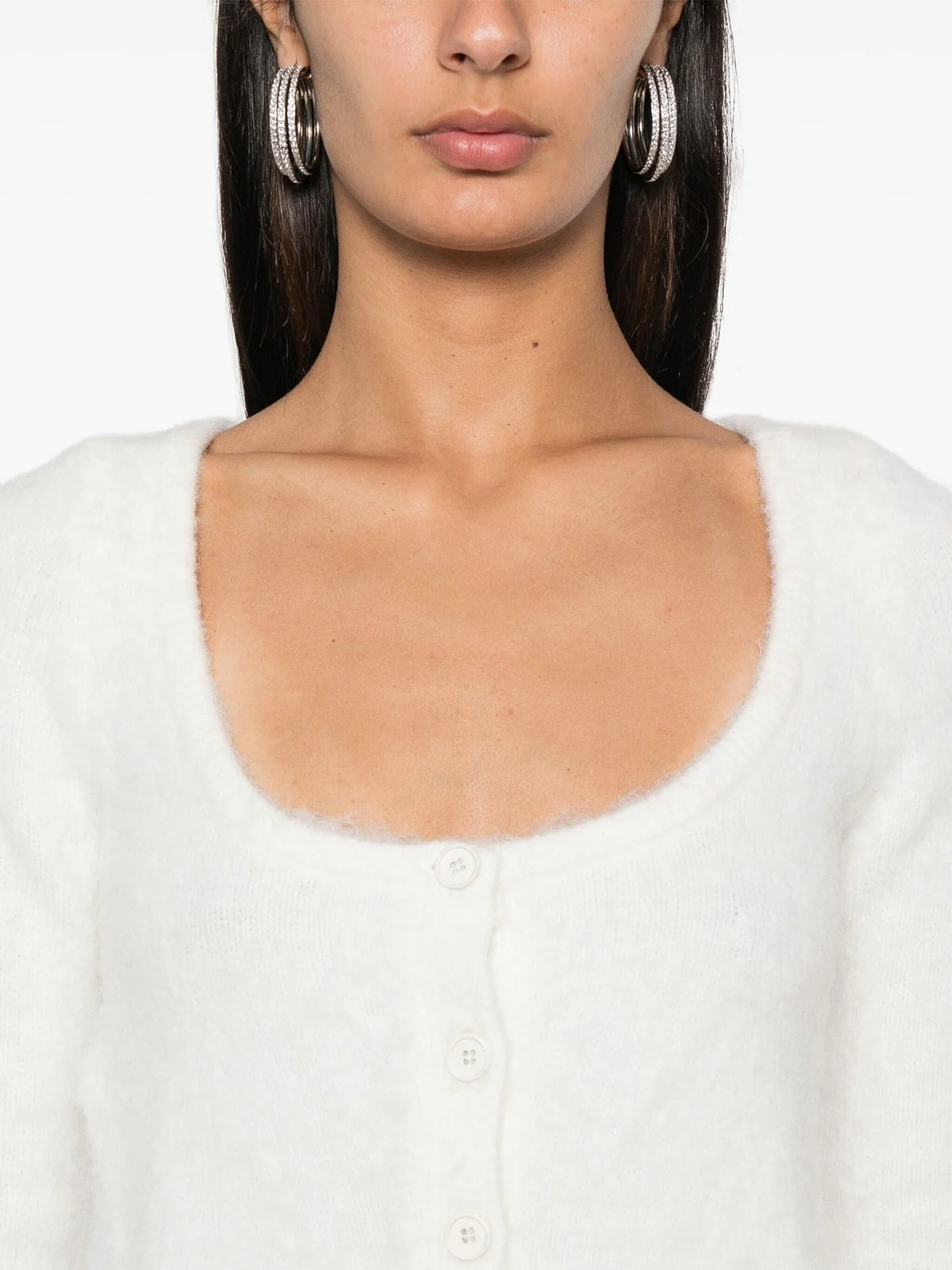 PINKO Maglione Donna Colorpoint Cardigan Soft Brush 104341-A26V Z13 Bianco - Image 4