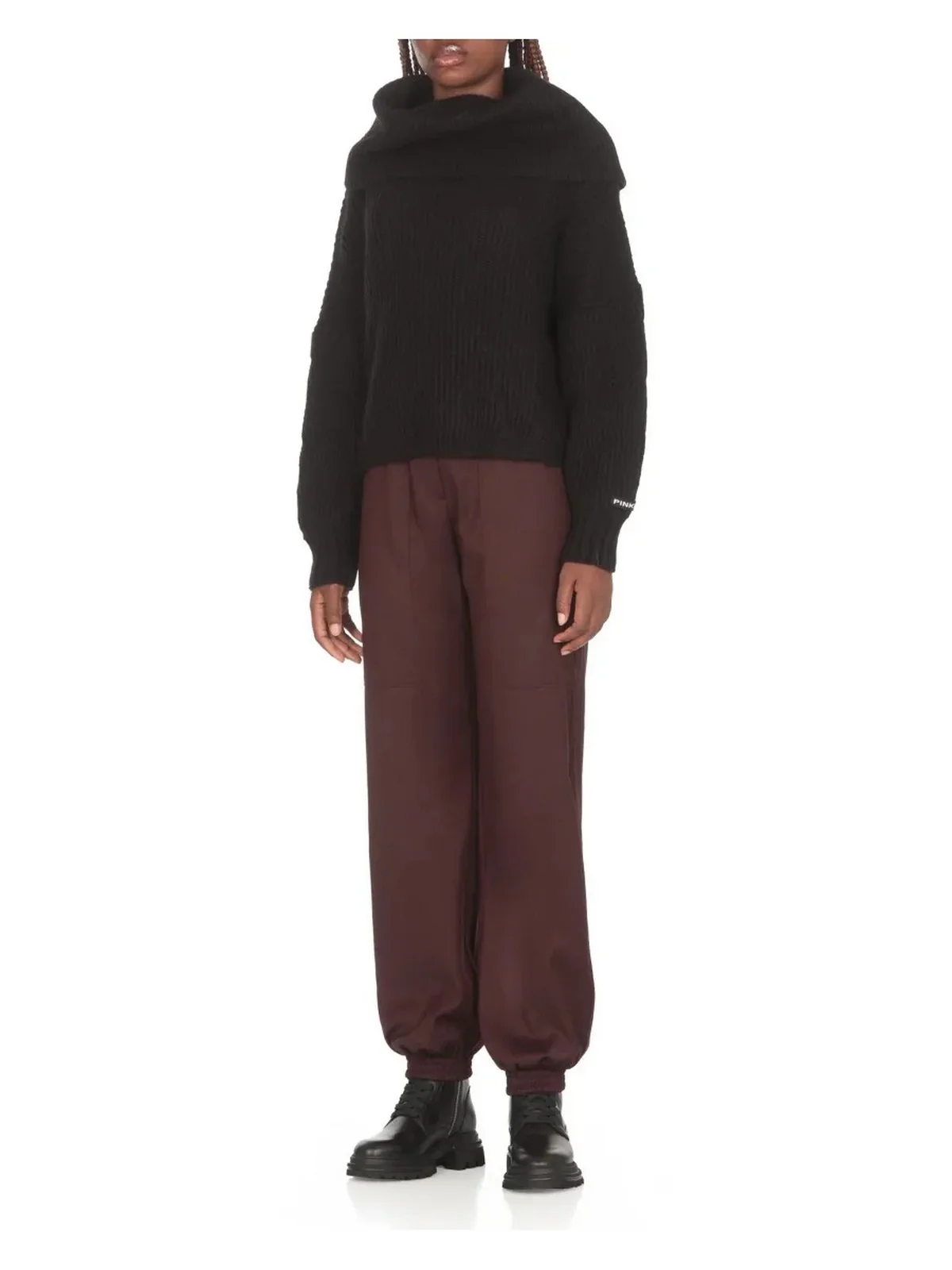 PINKO Maglione Donna Sphynx Maglia Costa Misto Moha 104493-A282 Z99 Nero - Image 3