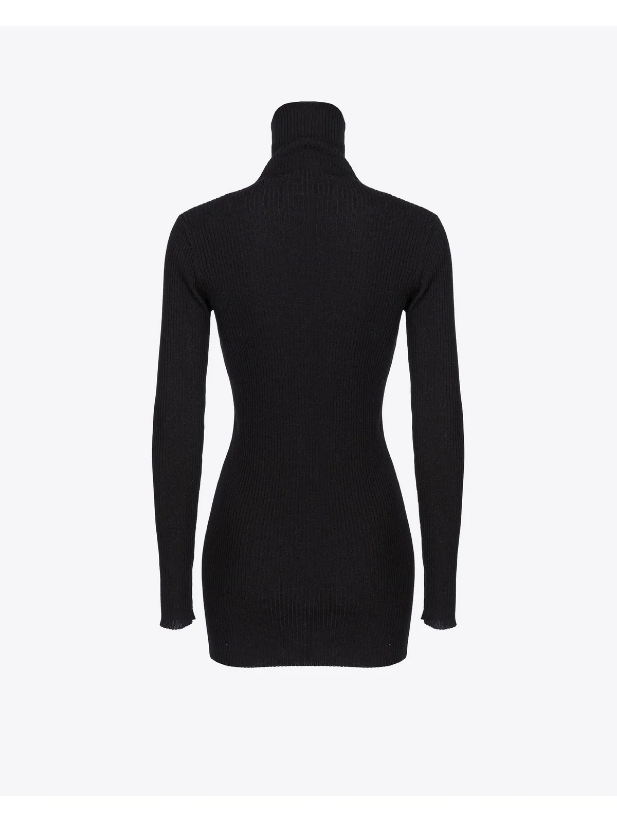 PINKO Maglione Donna Tartaruga Maglia Lana Logo In 102020-A18M Z99 Nero - Image 2