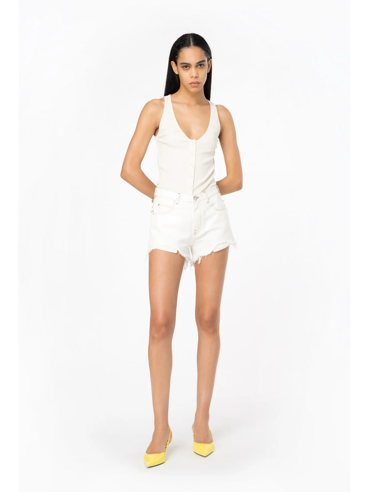 PINKO Pantaloncino Donna Honey 103627-A1VD Z05 Bianco - Image 2