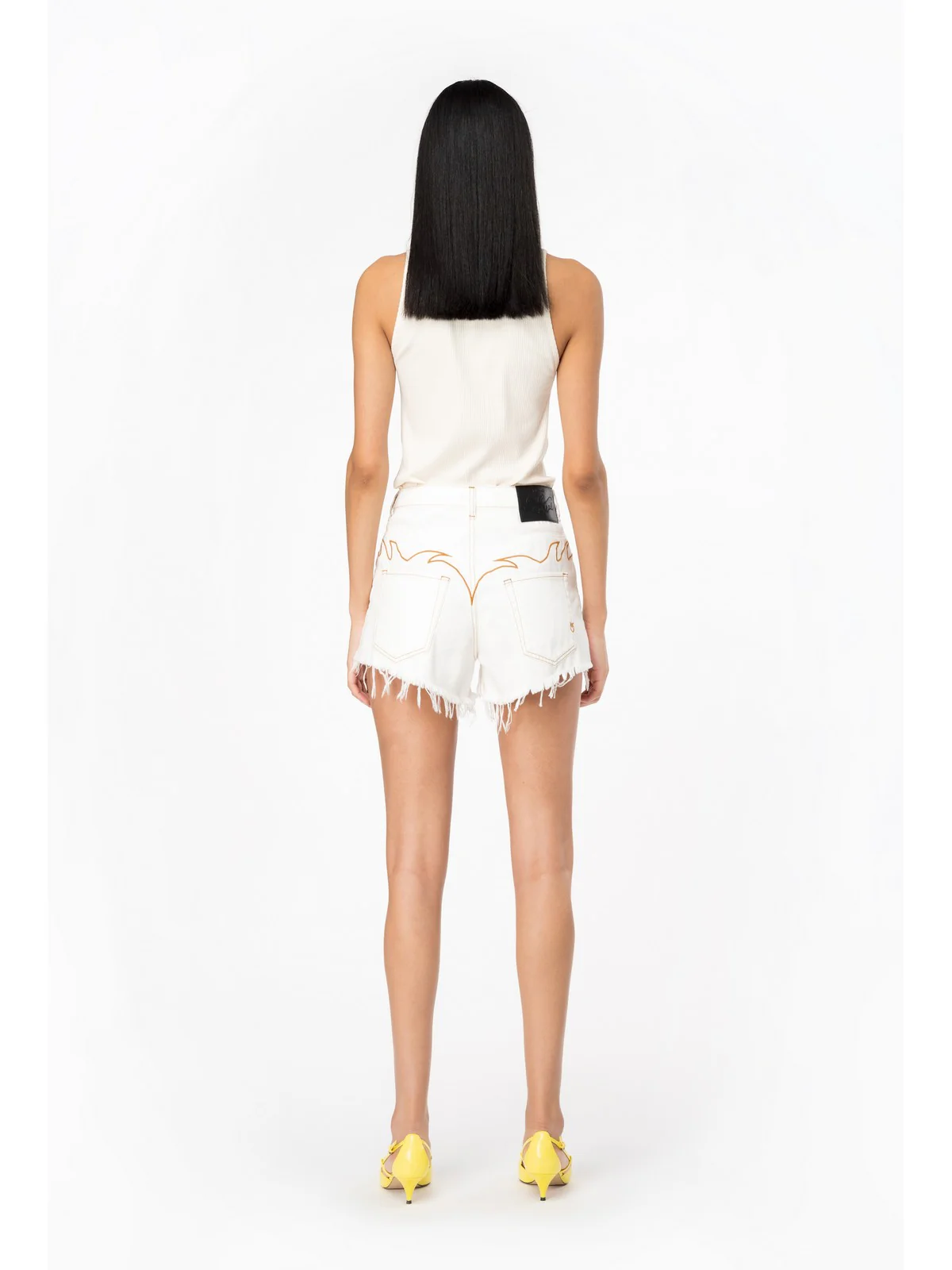 PINKO Pantaloncino Donna Honey 103627-A1VD Z05 Bianco - Image 5
