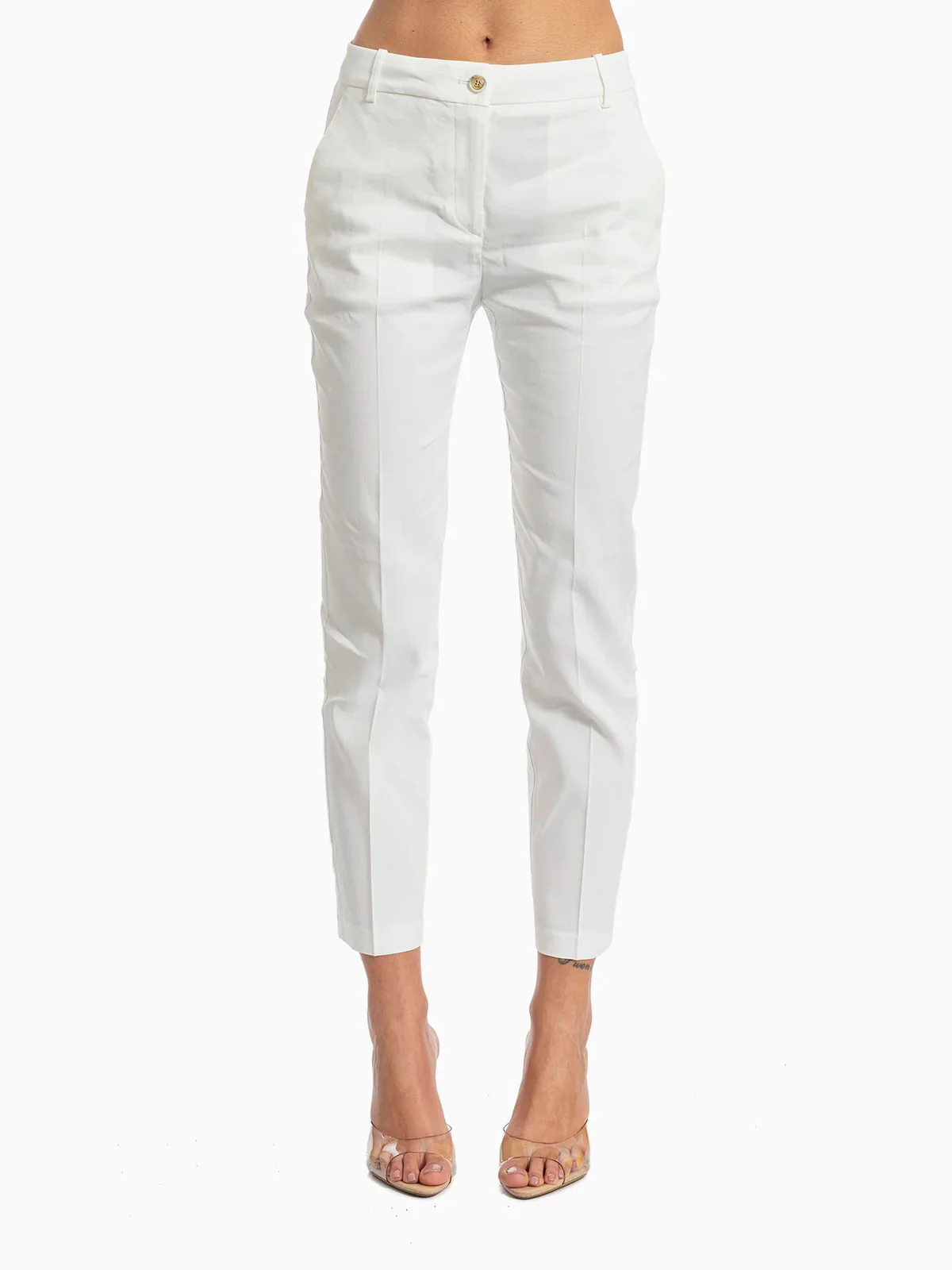 PINKO Pantalone Donna BELLO PANTALONE LINO STRETCH 100155-A34I Z05 BIANCO-BIANCANEVE - Image 2