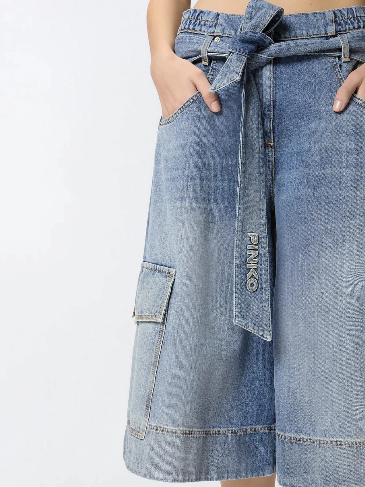 PINKO Pantalone Donna BLONDE BERMUDA 106269-A323 PJO LAVAGGIO MEDIO CHIARO - Image 3