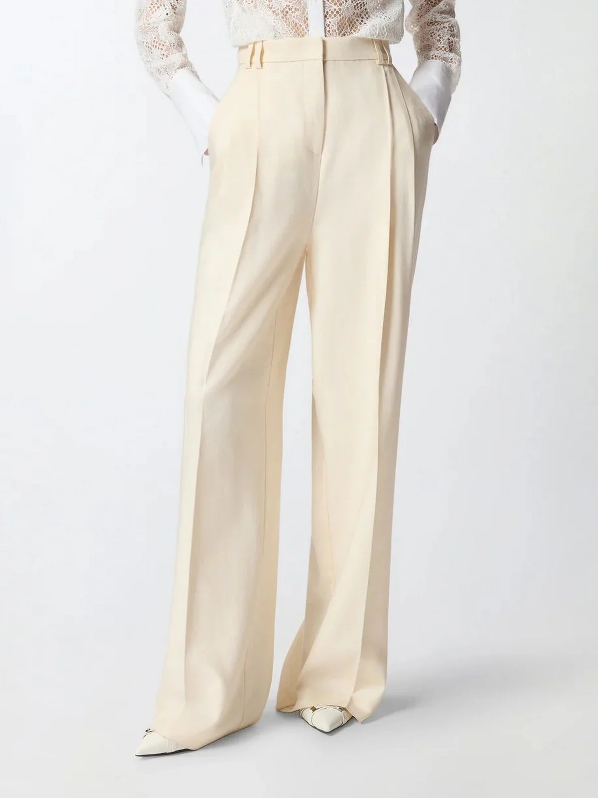 PINKO Pantalone Donna BRESCELLO PANTALONE FRISOTTINO 106918-A2W6 C00 BIANCO CIGNO - Image 2