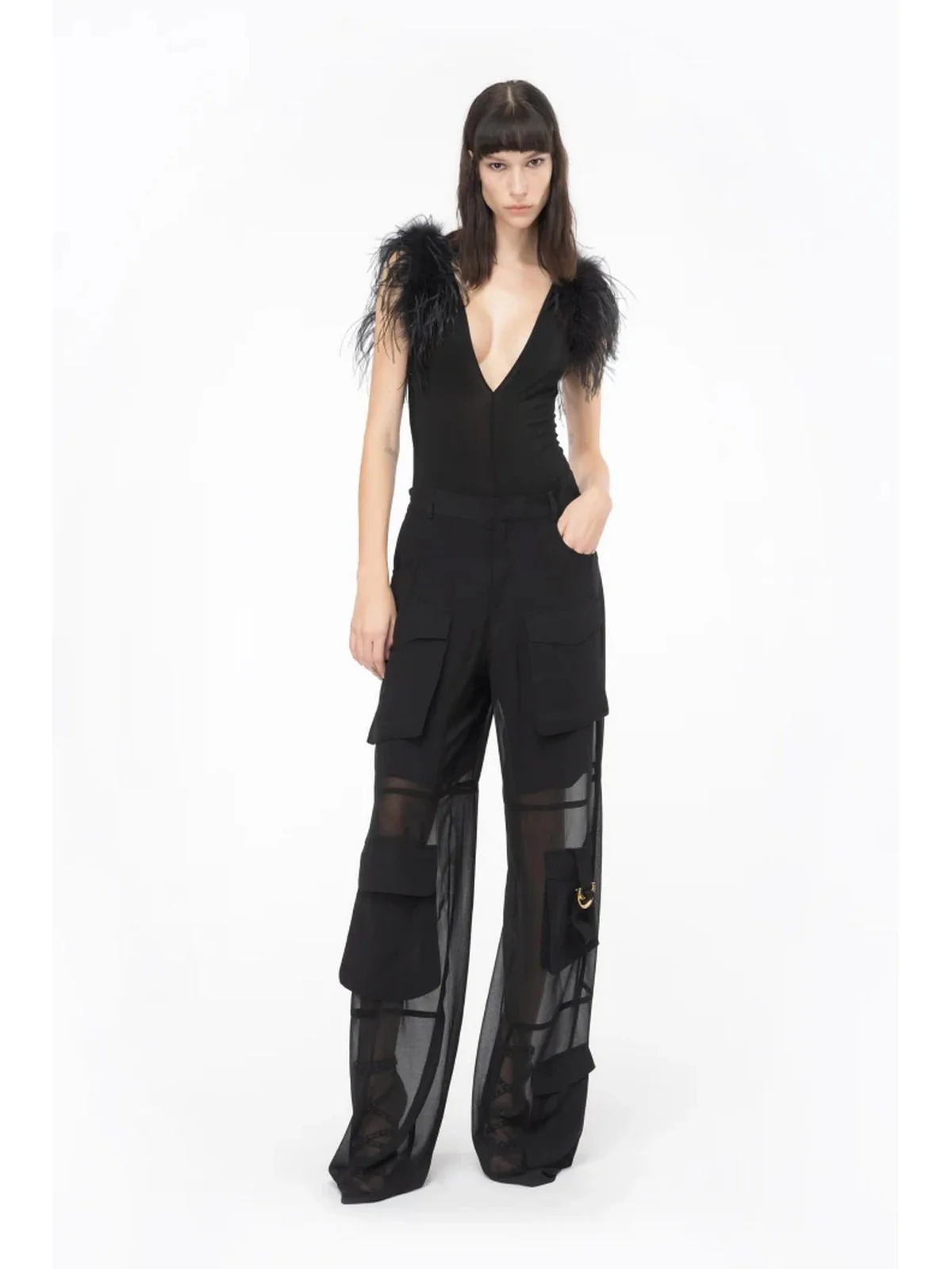 PINKO Pantalone Donna Campofiorin 103248-A0UQ Z99 Nero - Image 4