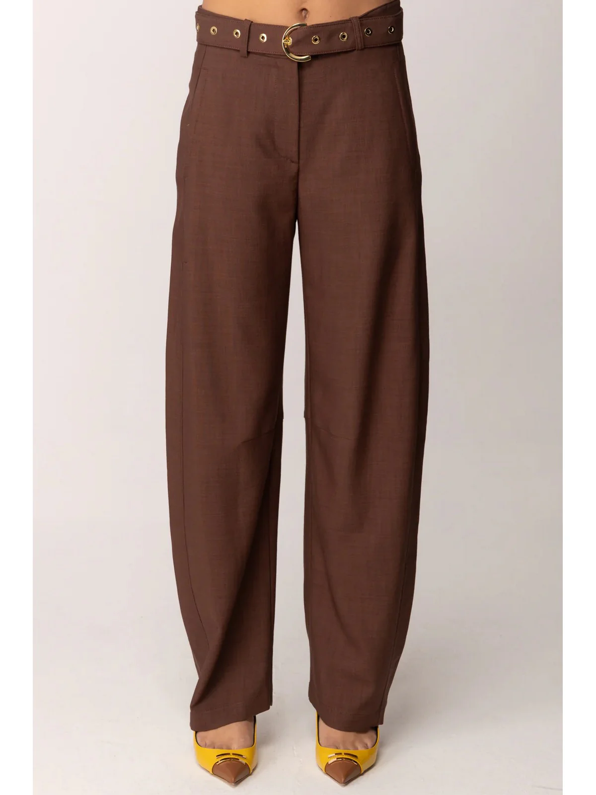 PINKO Pantalone Donna LEXY PANTALONE FRISOTTINO 106492-A2W6 L78 MARRONE TERRA X PIANTE - Image 3