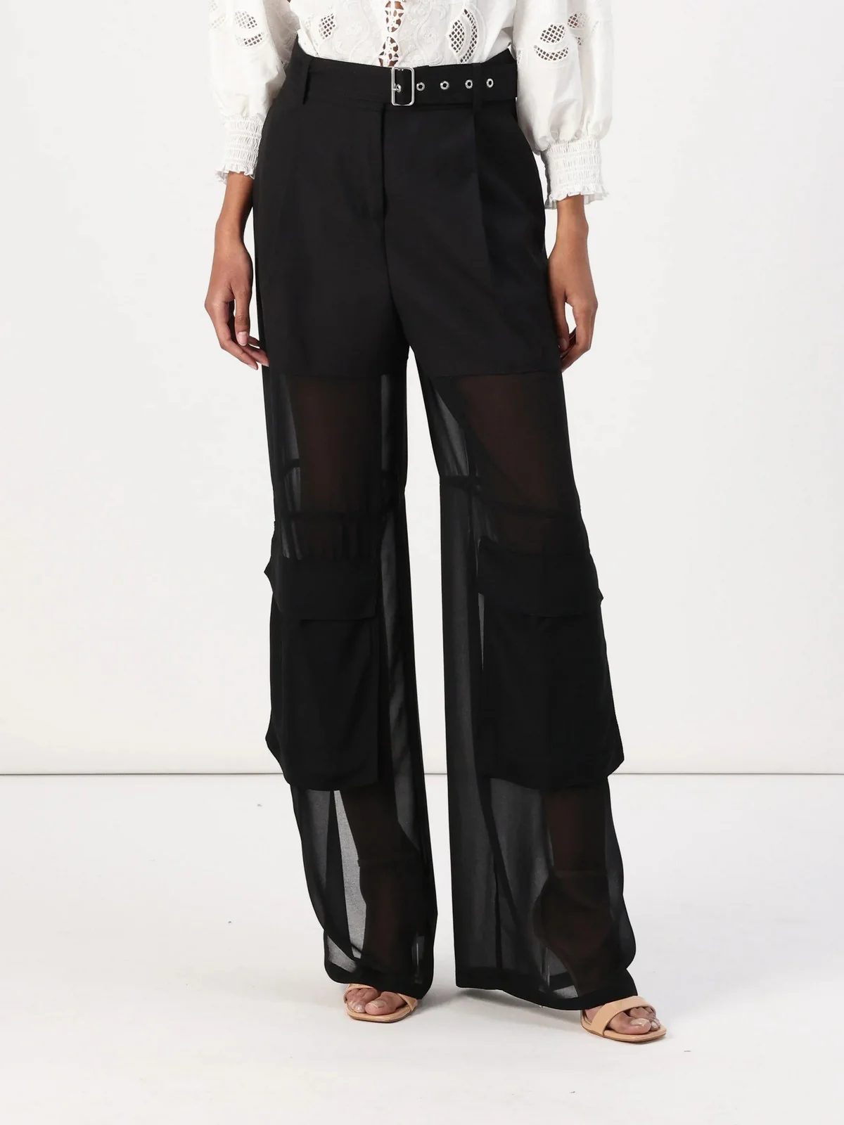 PINKO Pantalone Donna RIVER PANTALONE LANA TINTO FIL 104908-A2HC Z99 Nero - Image 2