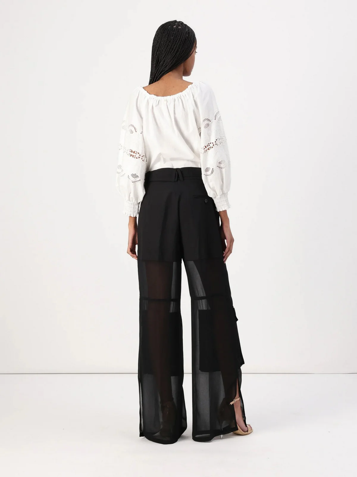 PINKO Pantalone Donna RIVER PANTALONE LANA TINTO FIL 104908-A2HC Z99 Nero - Image 3