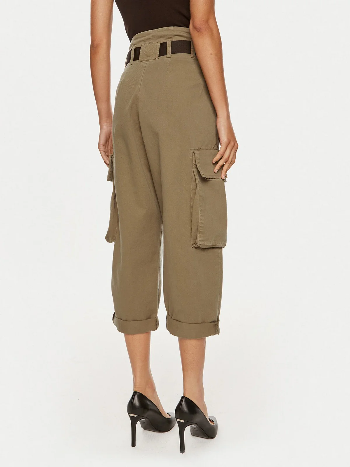 PINKO Pantalone Donna Ronfare Pantalone Dyed Gabardi 101840-A21C L06 Marrone - Image 6