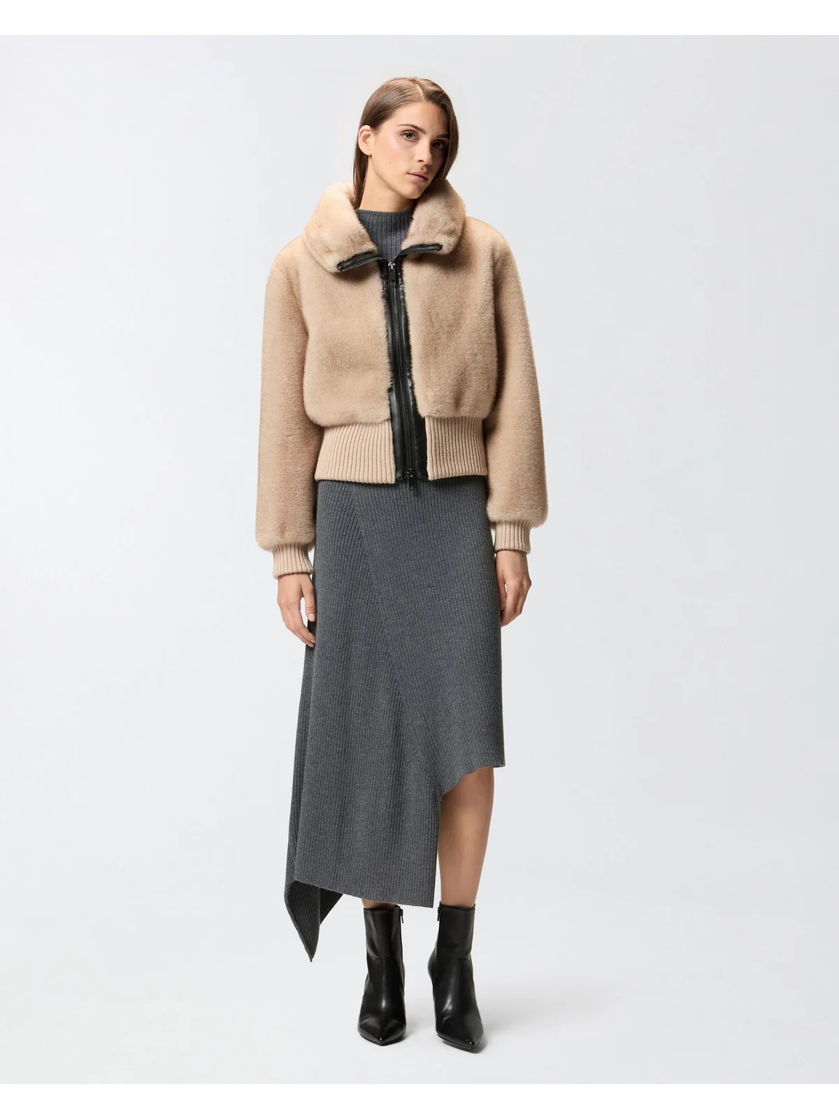 PINKO Pelliccia Donna BAGELS BOMBER 105399-A2PI C60 BEIGE-CHIARO DI LUNA - Image 5