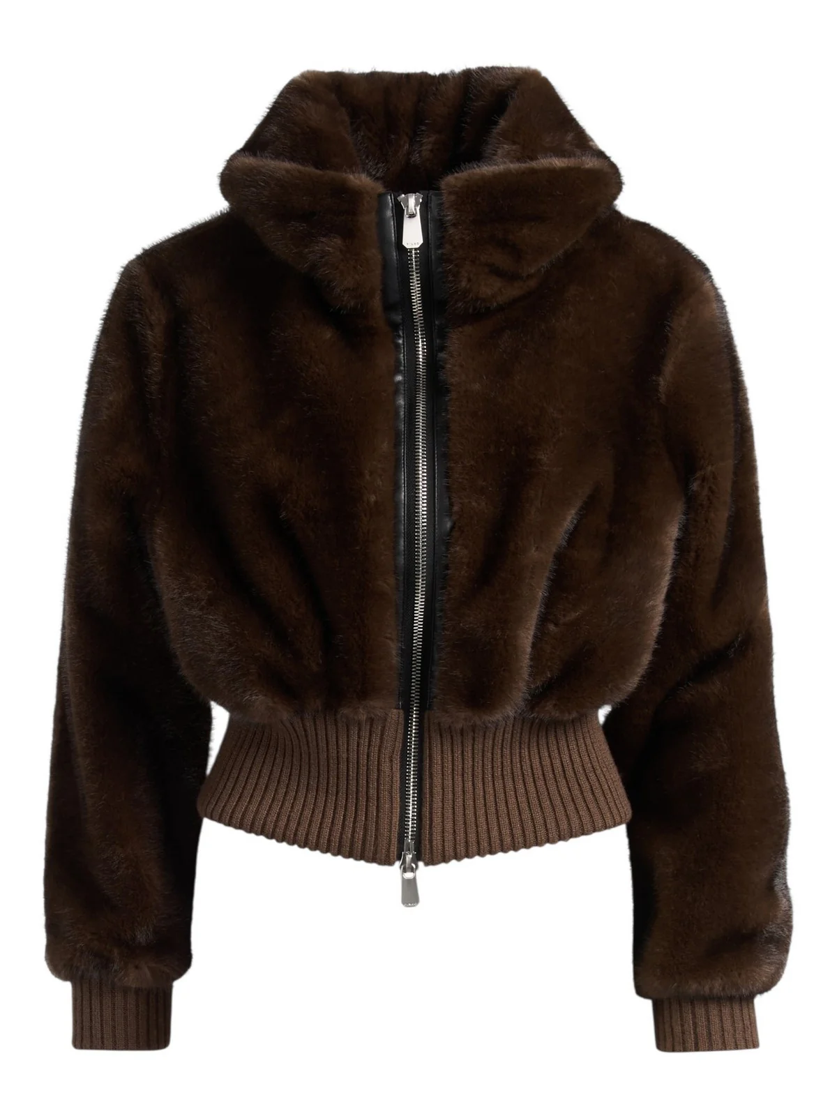 PINKO Pelliccia Donna BAGELS BOMBER 105399-A2PI D49 MARRONE - Image 5