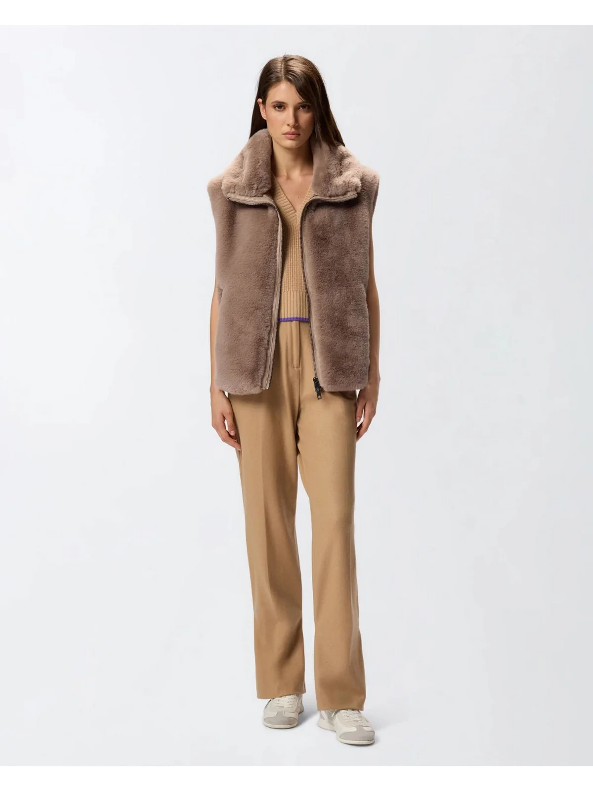 PINKO Pelliccia Donna DEYN GILET 105107-A2WN D01 BEIGE-BISCOTTO ZENZ. - Image 2